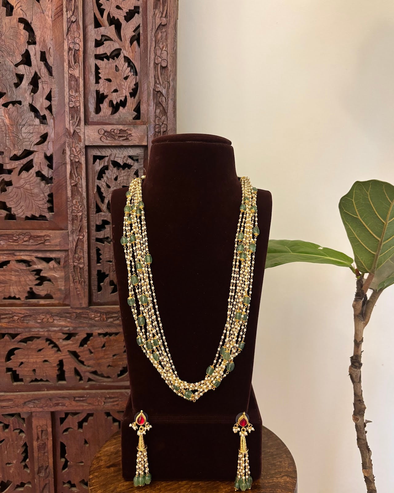 Royal Kundan Layered Necklace with Matching Earrings | Handmade Gold Plated | NC774