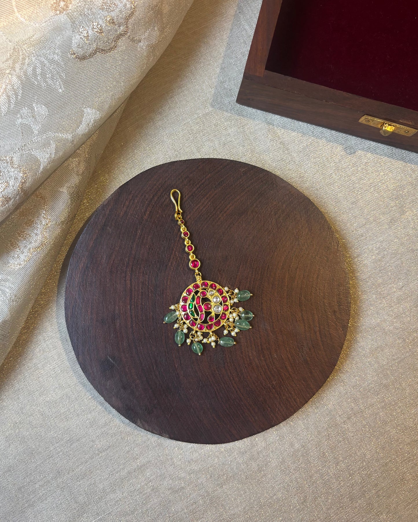 Peacock-Inspired Jadau Maang Tikka | MT142