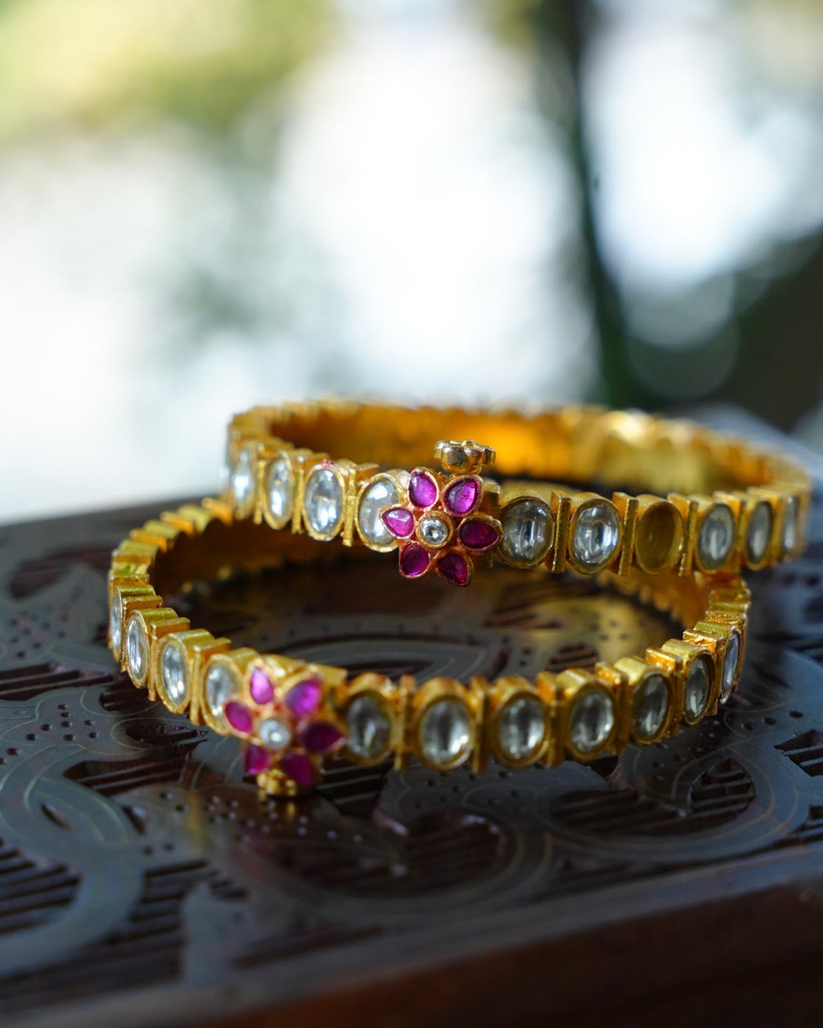 Minimal Jadau Kundan White Kada Bangle | BA157 | BA158 | BA159