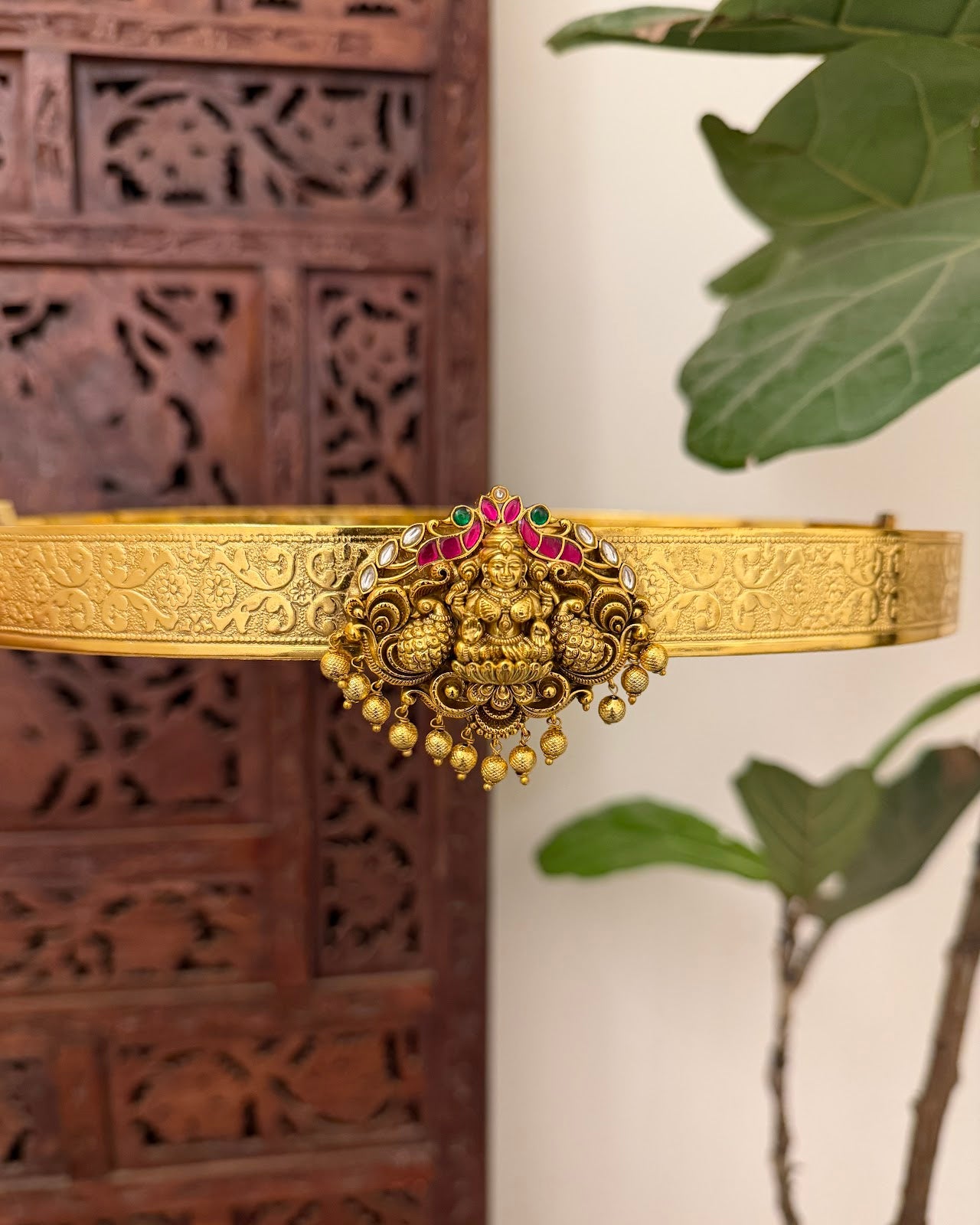 Antique Lakshmi Kundan Hipbelt | Handmade Gold Plated | WB042