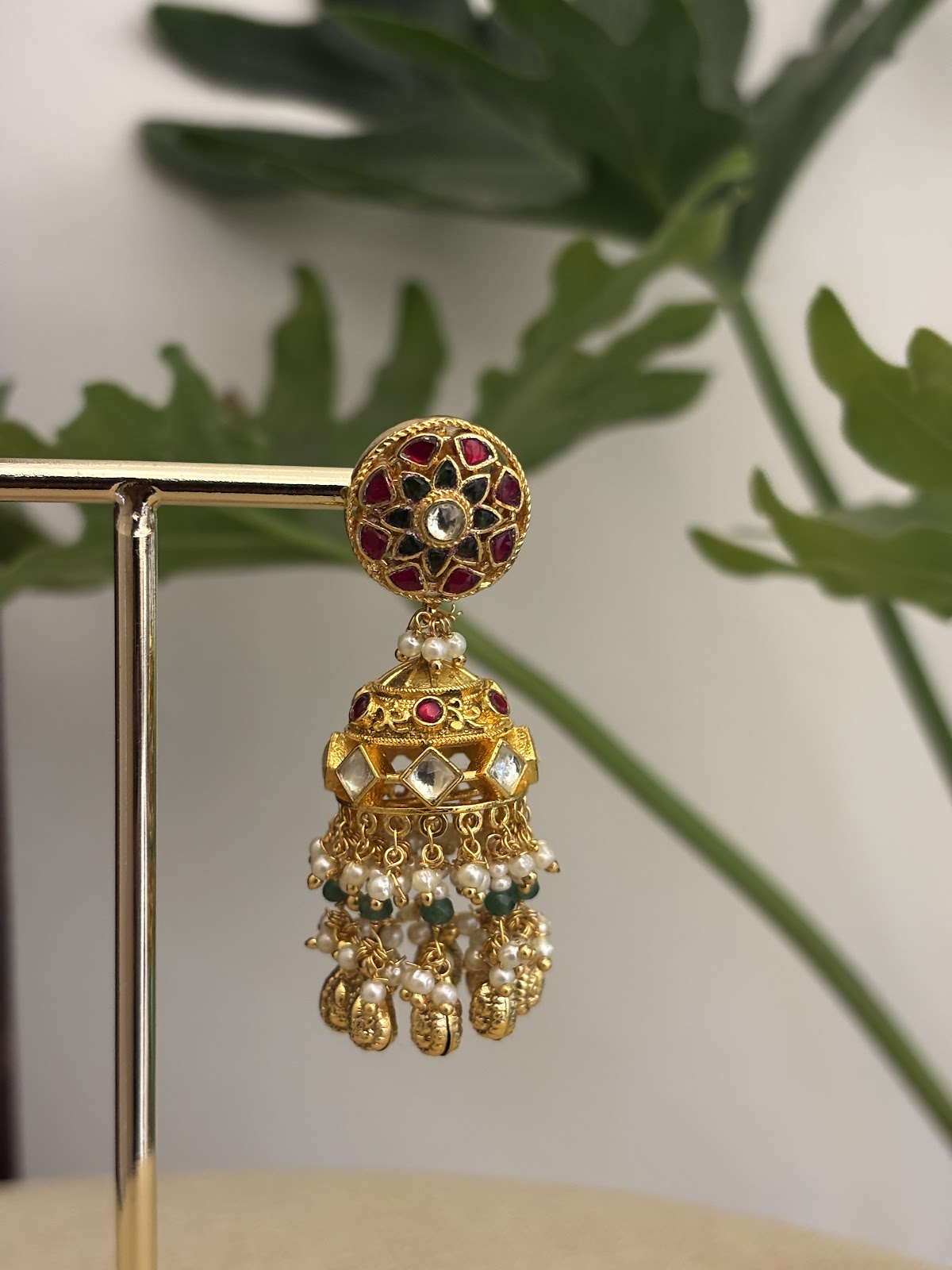 Multicolor Floral Jadau Kundan Necklace Set - NC684