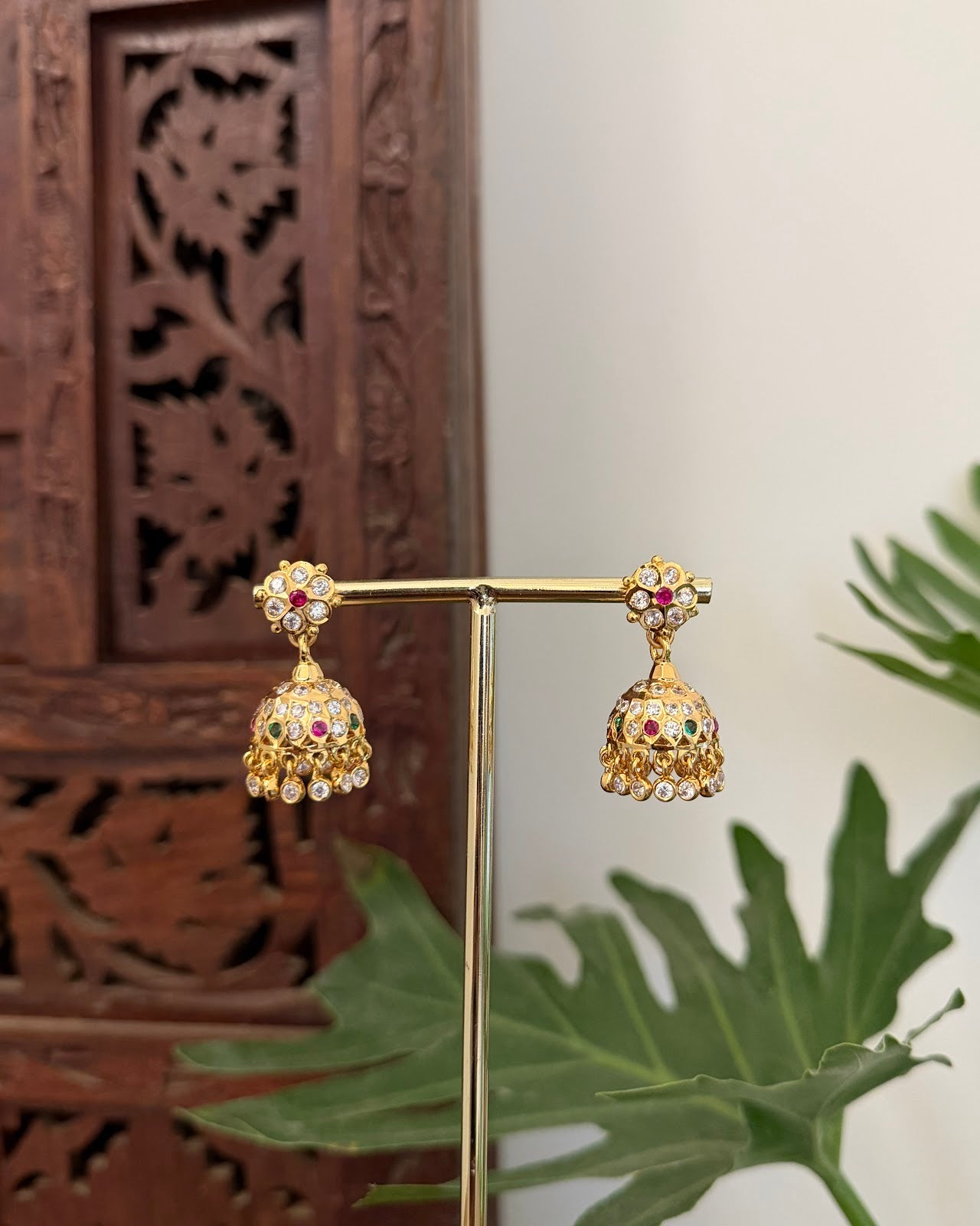 Vintage Impon Small Classic Jhumkas Multi Colour ER400