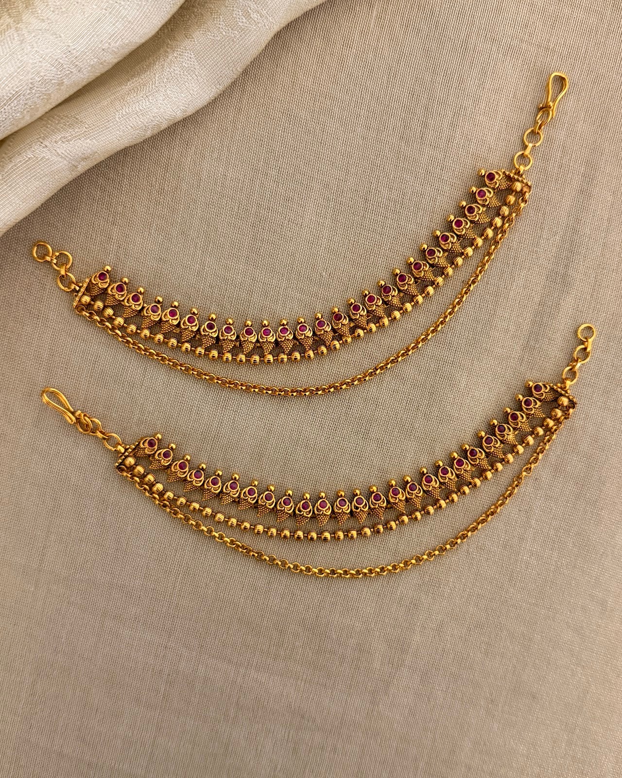 Classic Gold Plated Three-Layer Ear Chain EC202