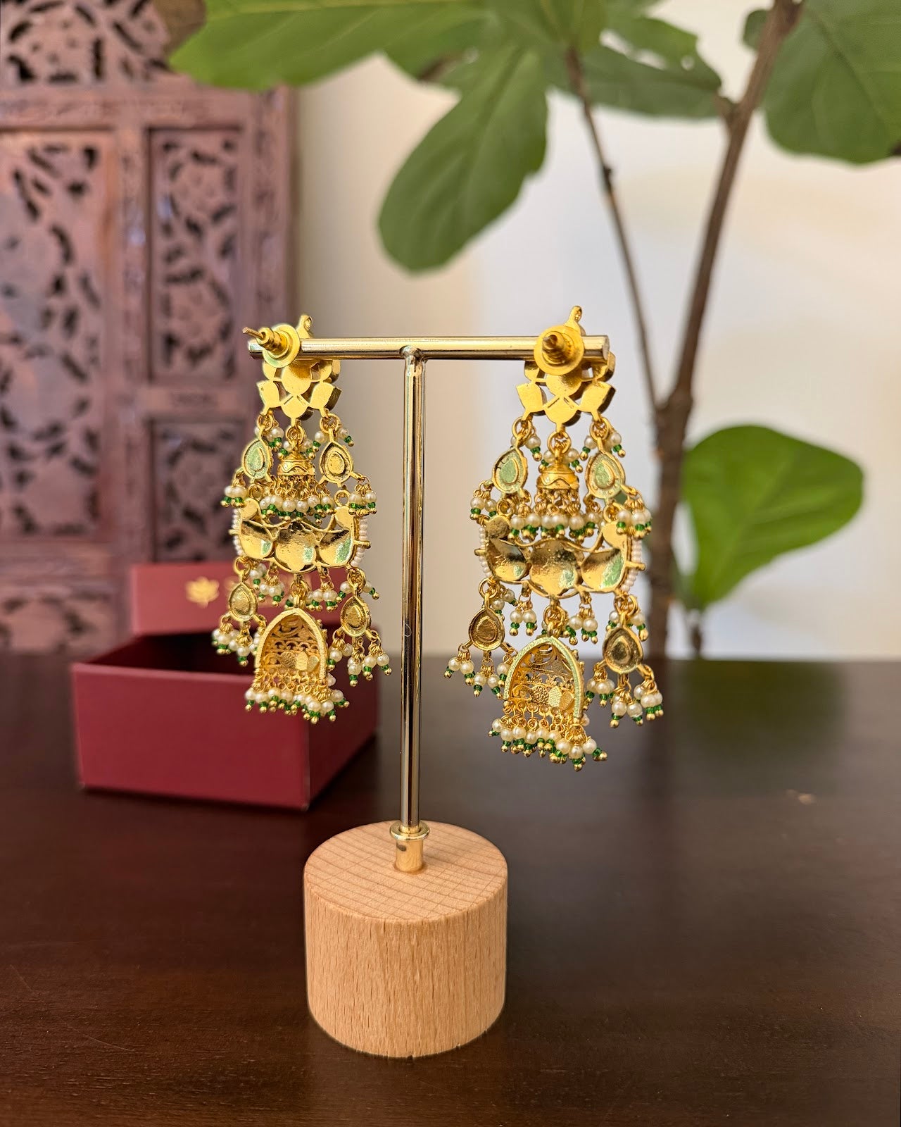 Kundan Gold Plated Statement Earrings | Handmade Gold Plated | ER452
