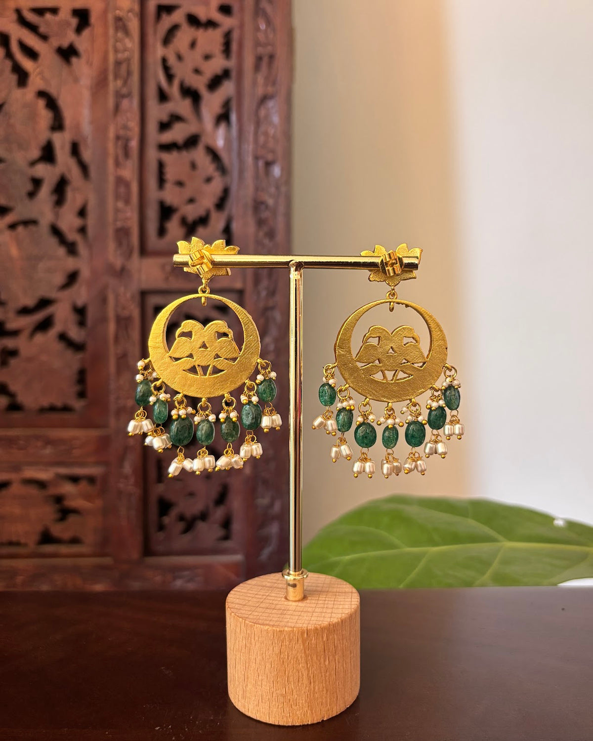 Lotus Floral Jadau Kundan Jhumkas | Handmade Gold Plated | ER480