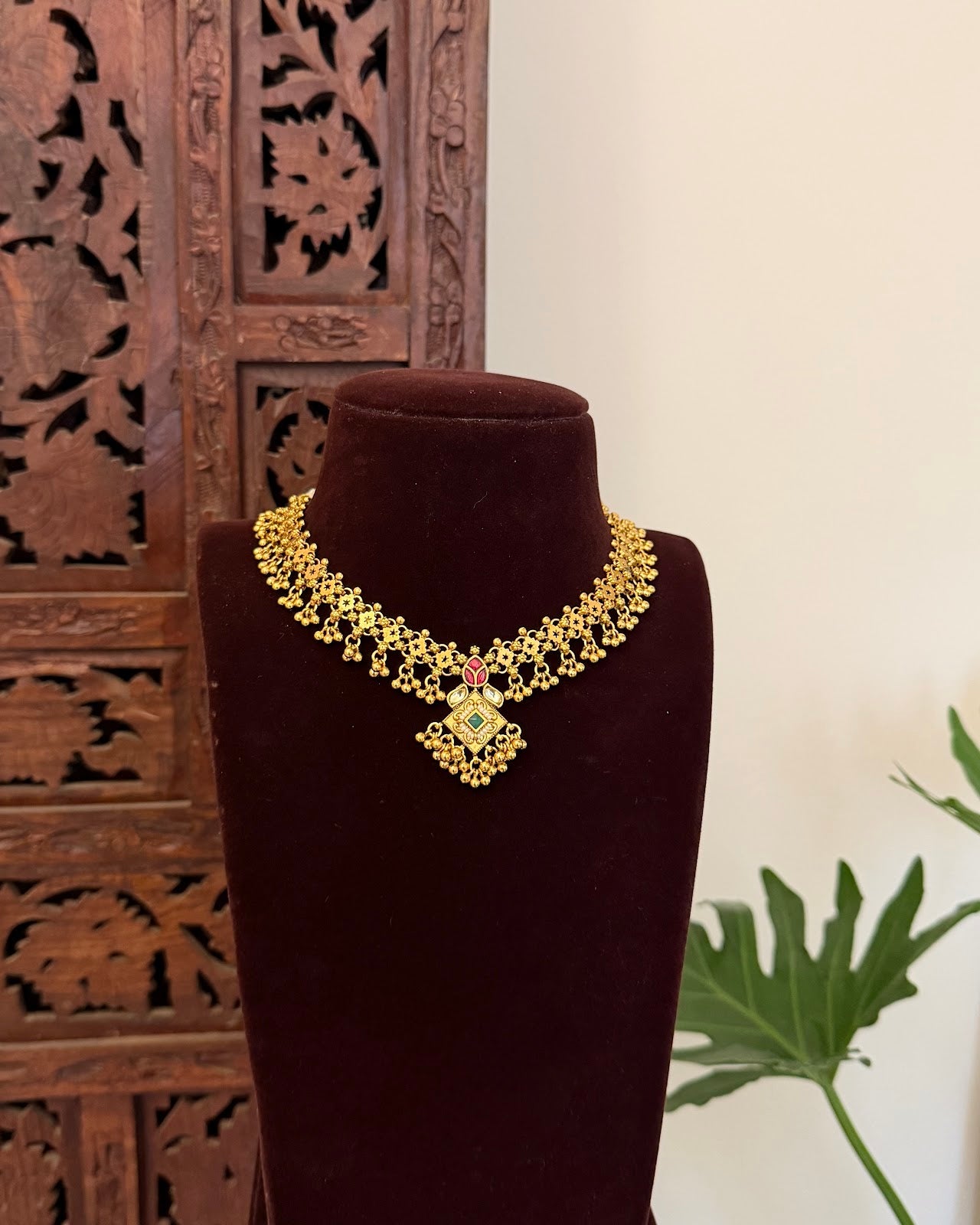 Heritage Kundan Chain Choker with Earrings NC697