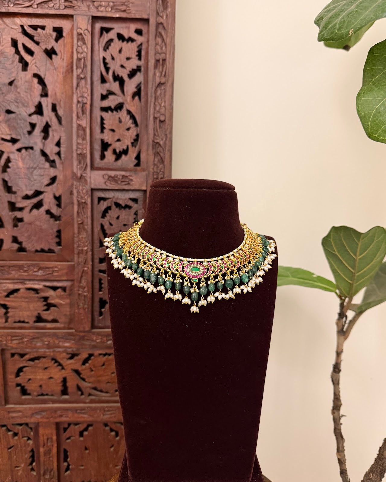 Peacock Jadau Kundan Choker | Handmade Gold Plated | NC734