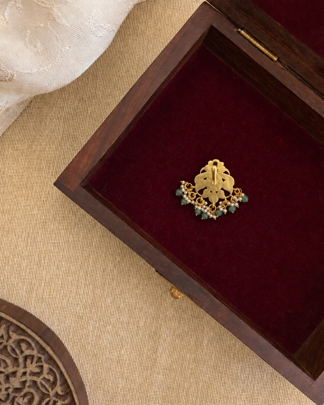 Peacock Jadau Kundan Locket | Handmade Gold Plated | HA370