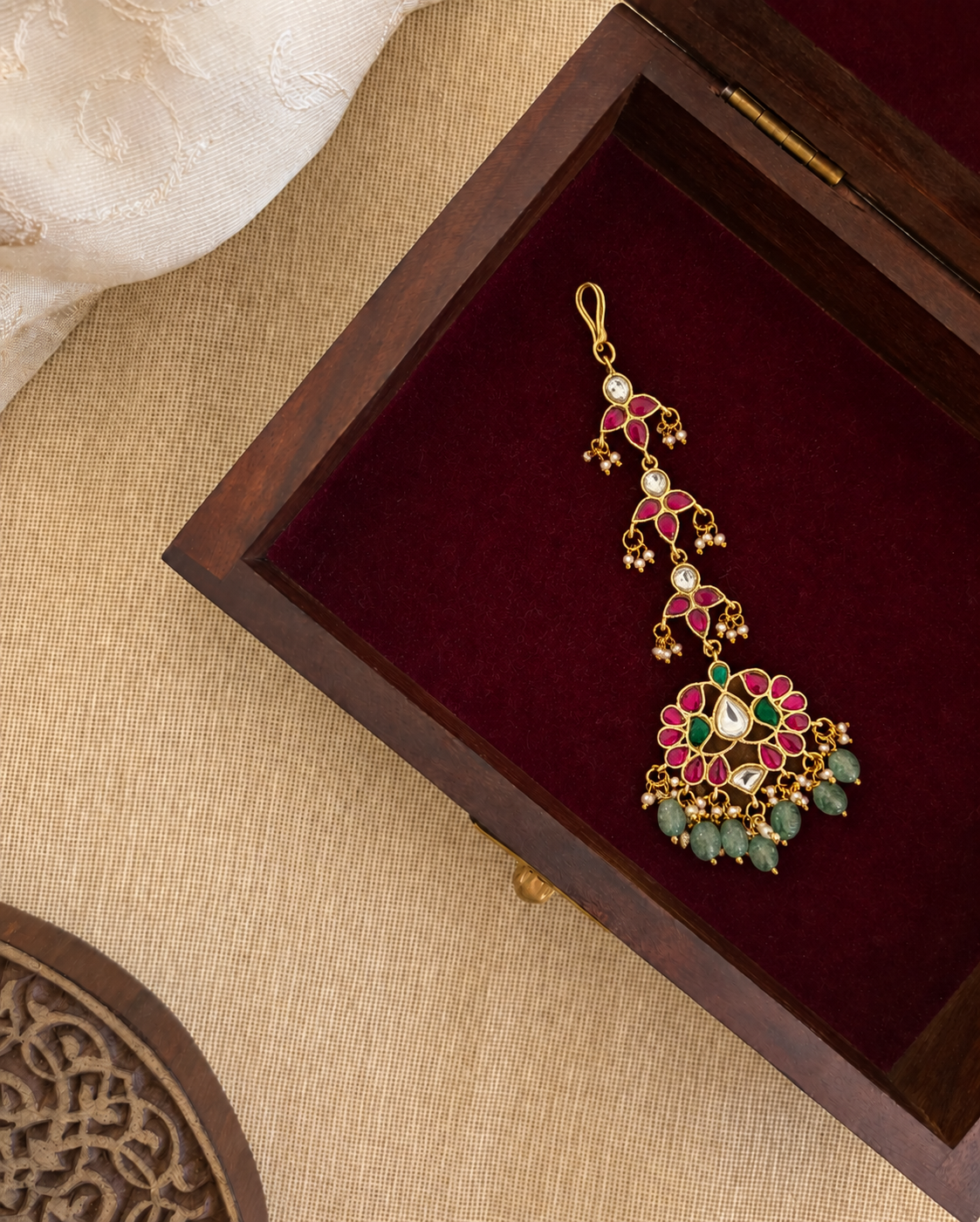 Multicolor Jadau Kundan Floral Maang Tikka | MT343
