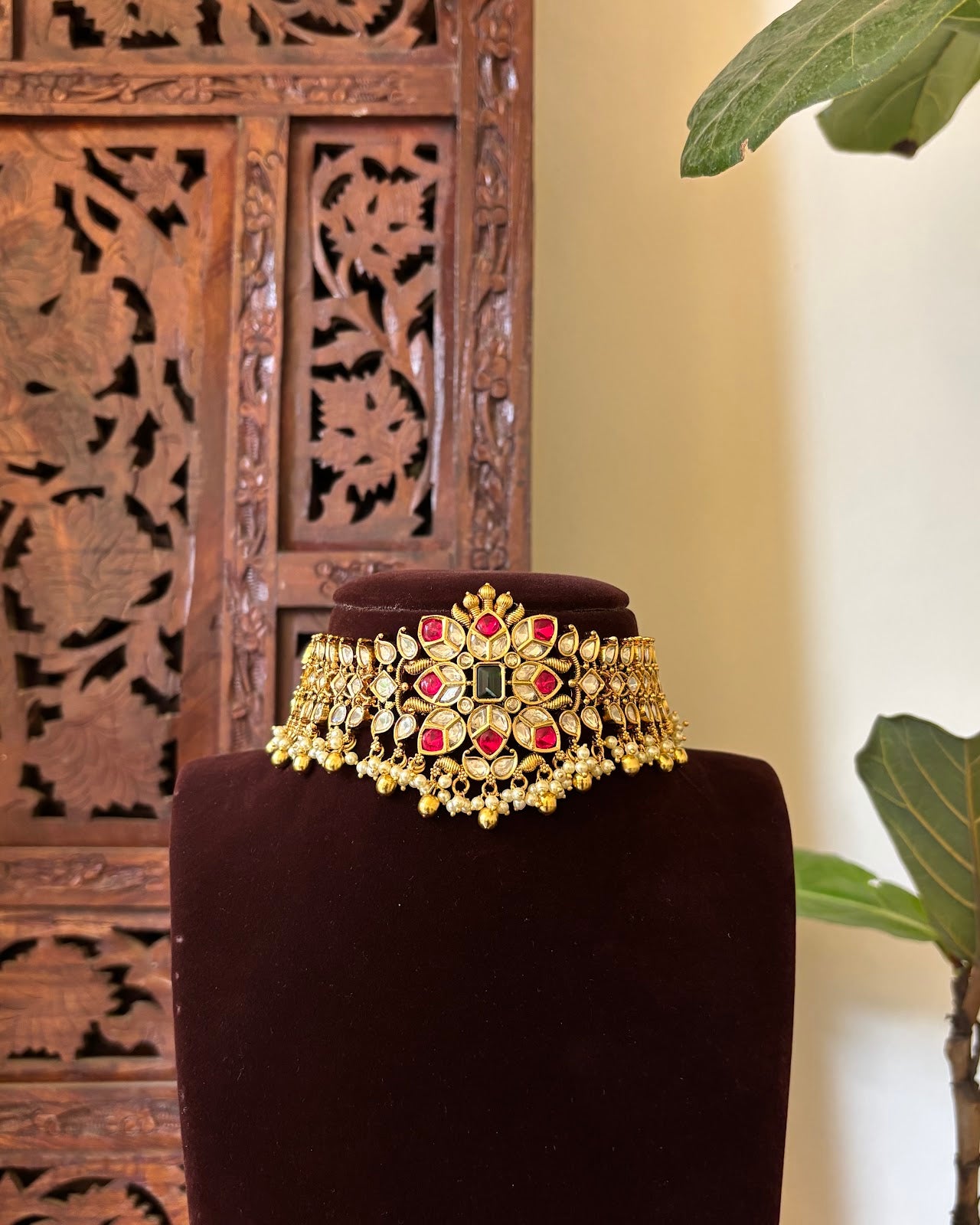 Statement Kundan Choker with Earrings | NC747