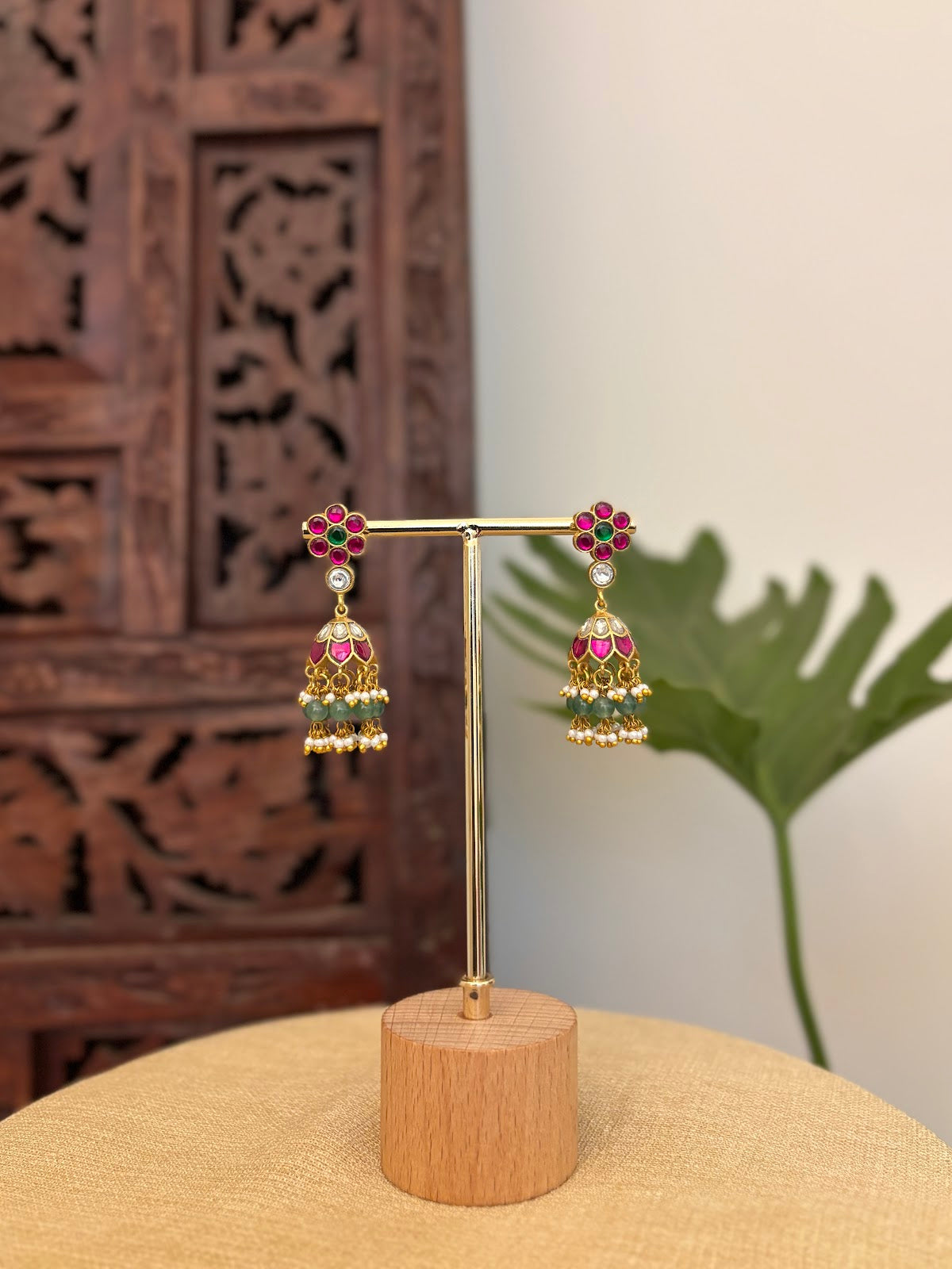 Traditional Jadau Kundan Earrings | Handmade Gold Plated | ER424