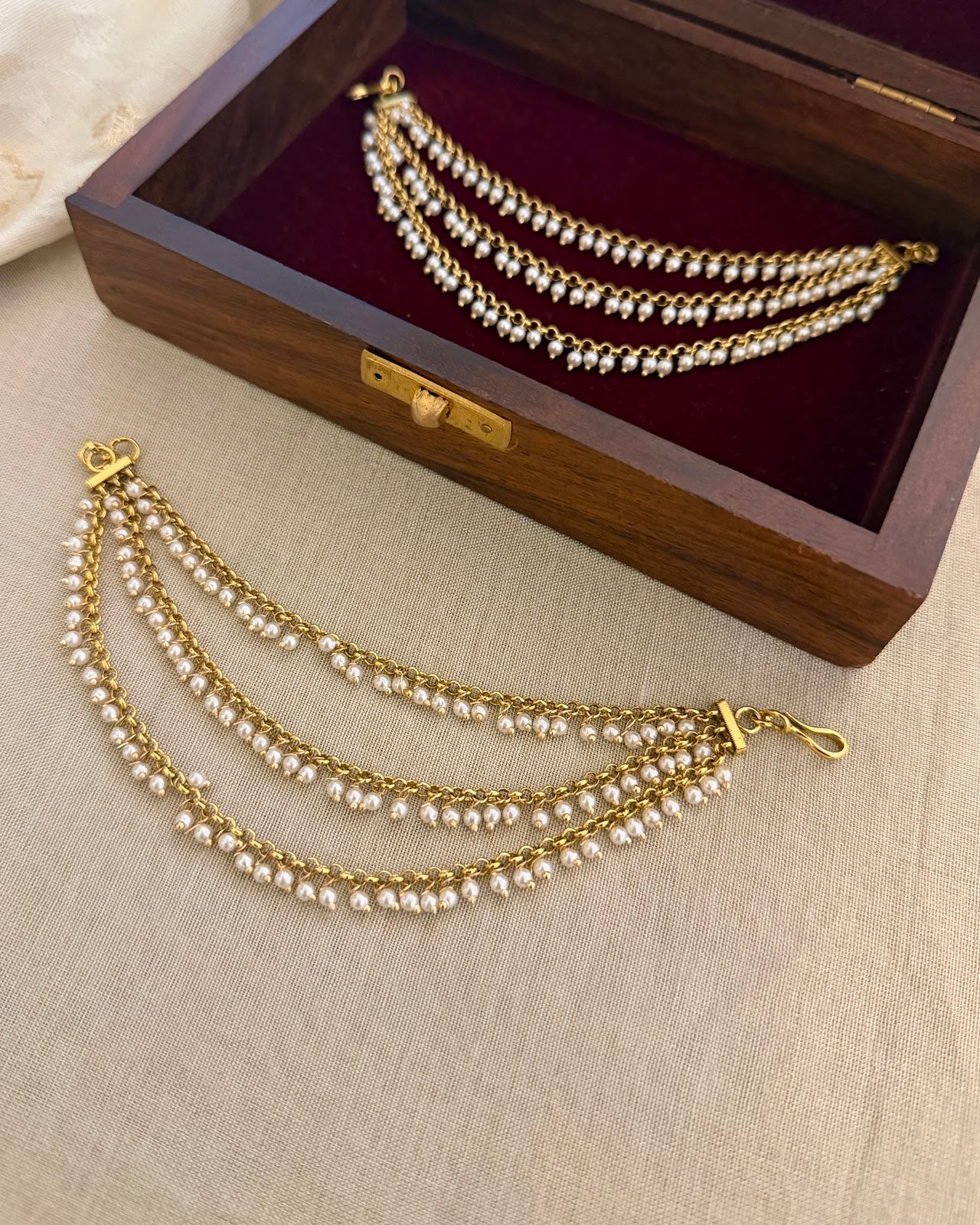 Pearl Three Layer Ear Chain | EC215