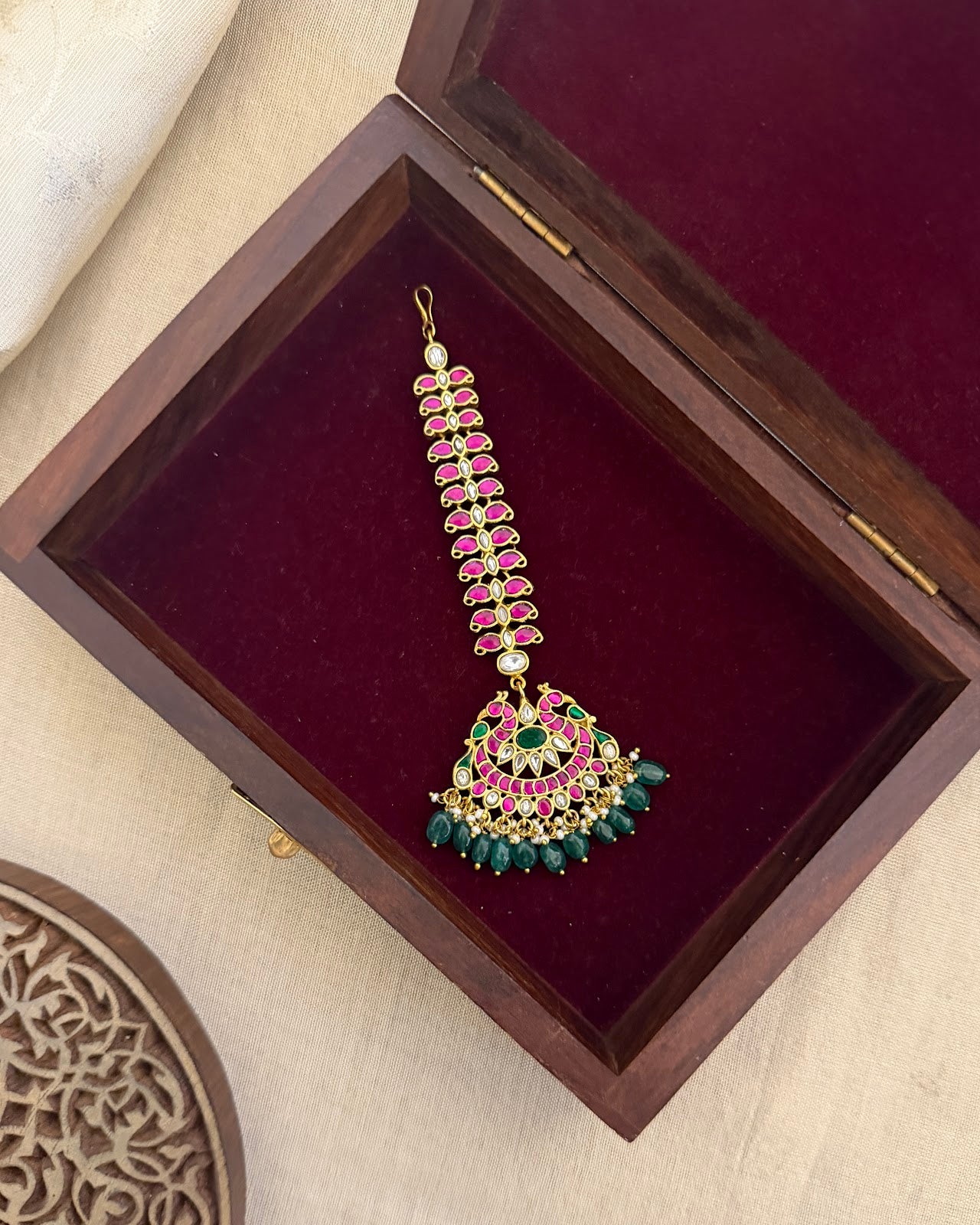 Floral Jadau Kundan Maang Tikka MT323