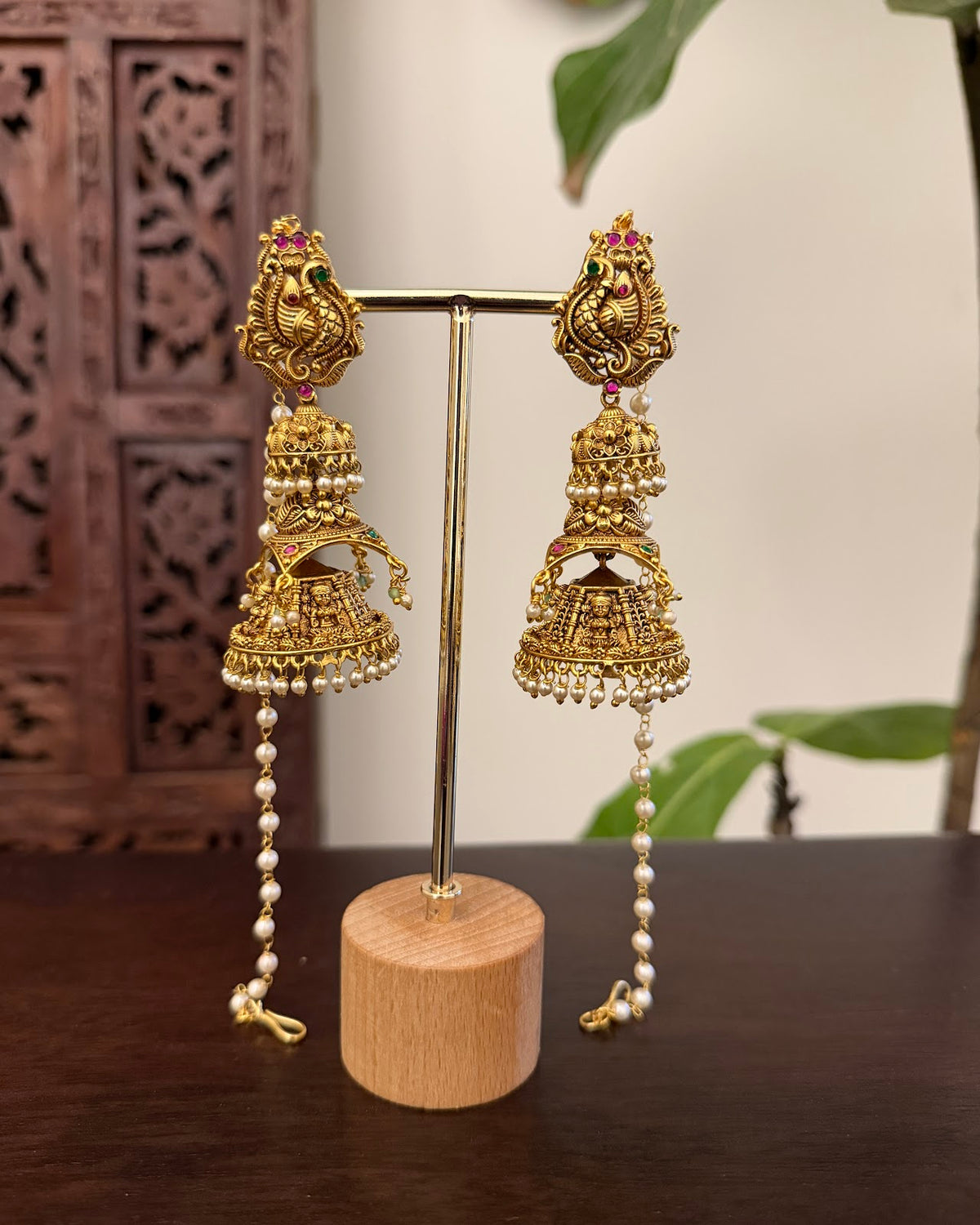 Antique Three Layer Statement Jhumkas | ER512