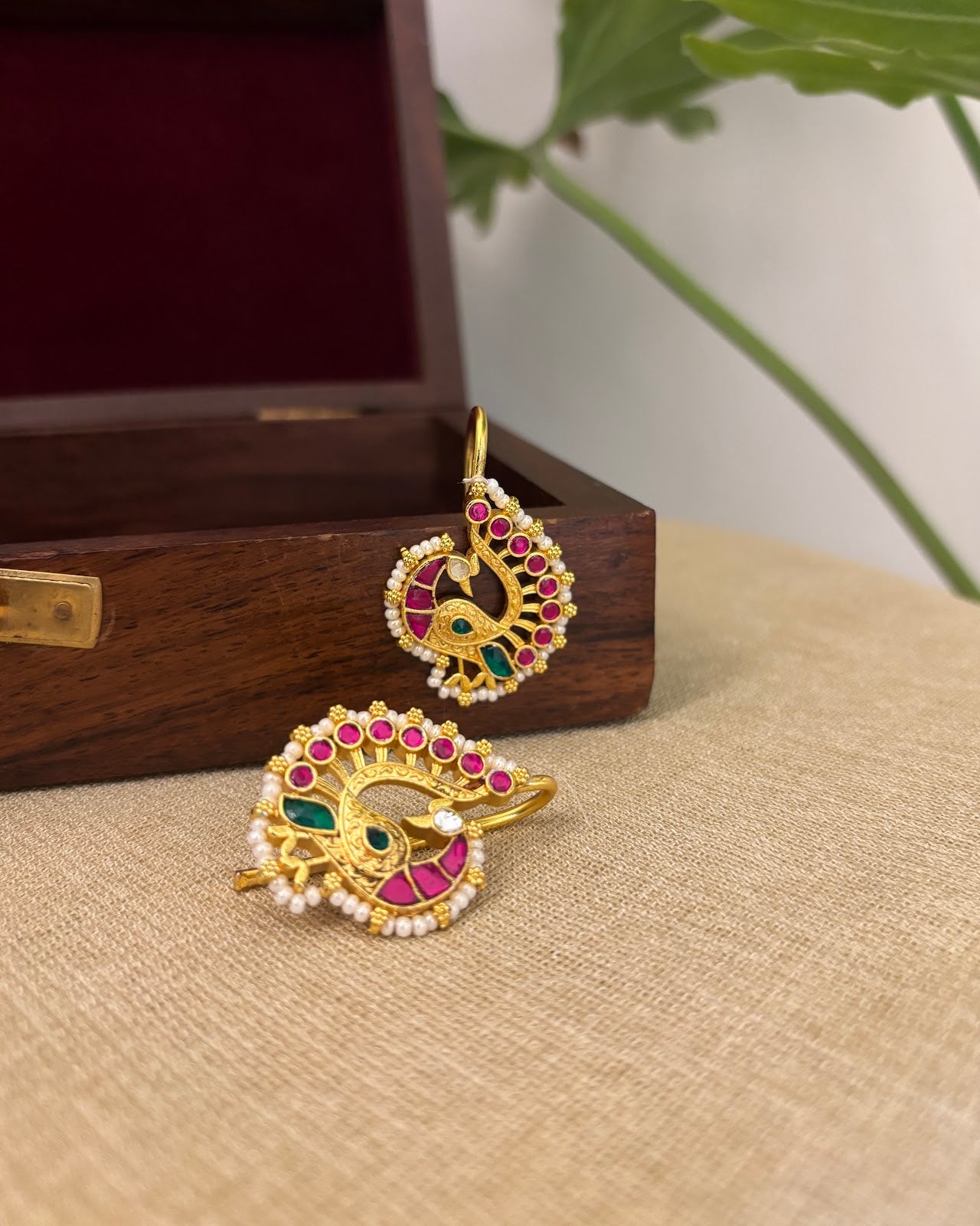 Peacock Jadau Kundan Hair Pendant HA353