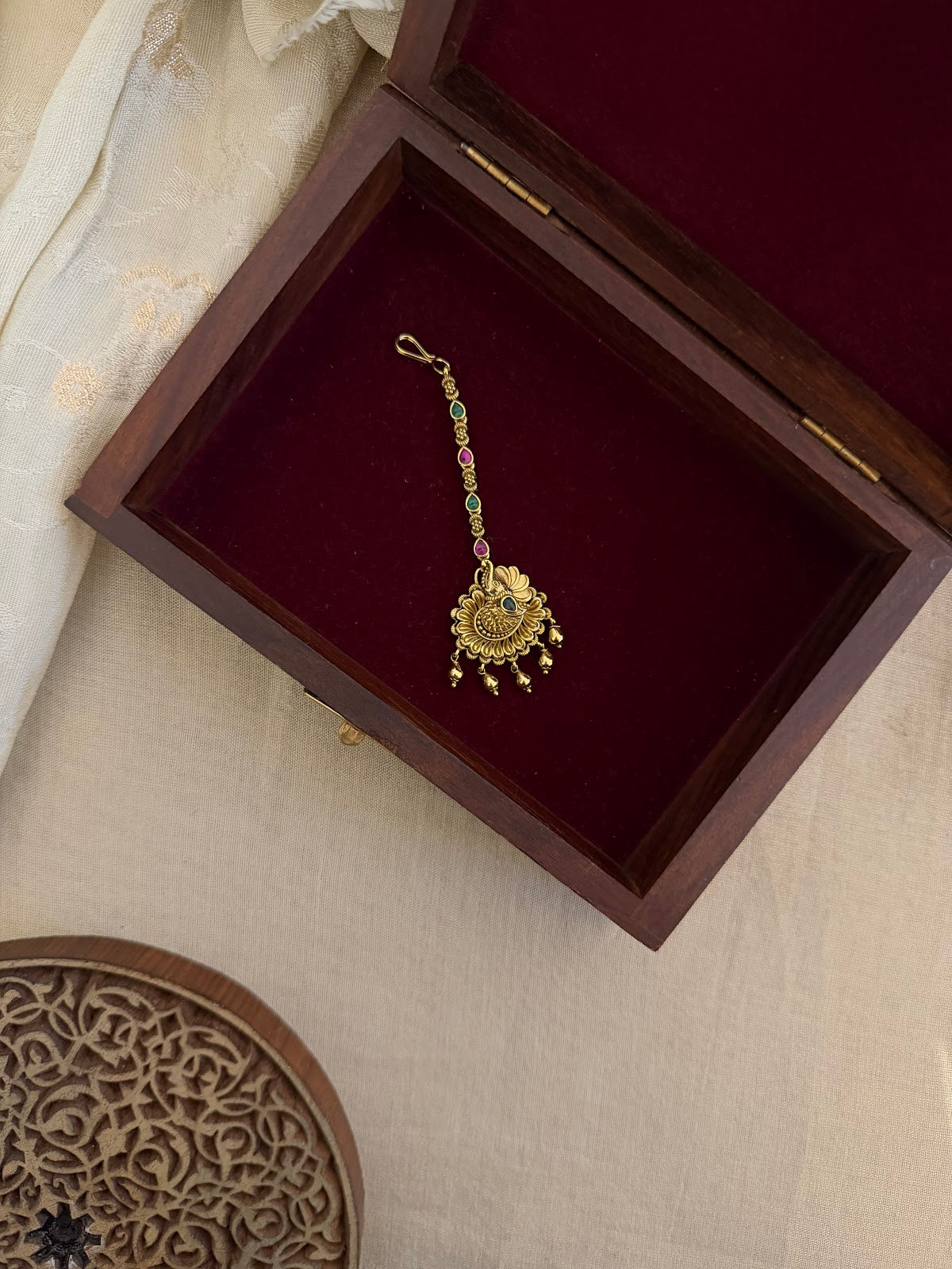 Peacock Floral Antique Maang Tikka | MT331
