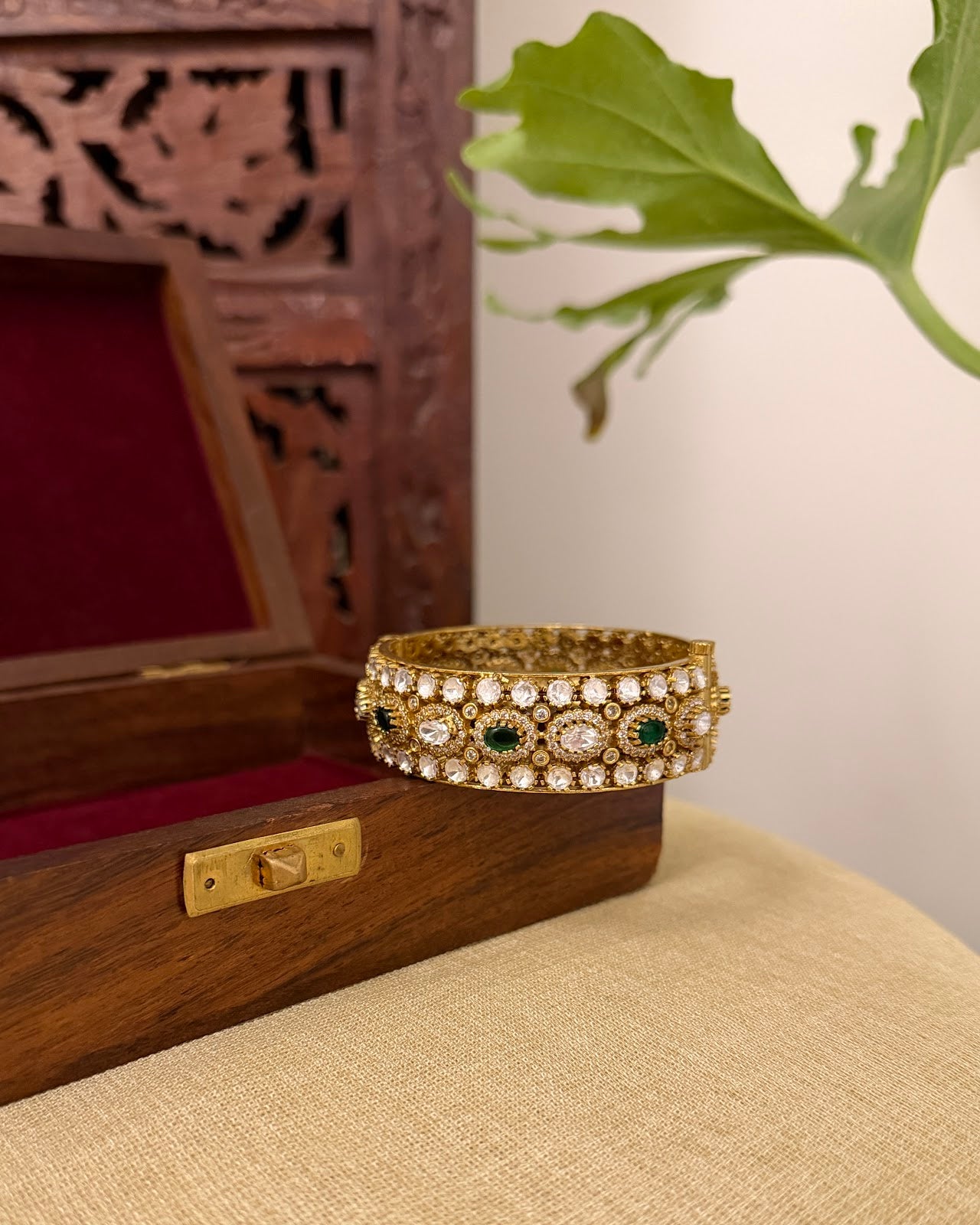 Mossanite Green White Statement Bangle | BA112 | BA113 | BA114