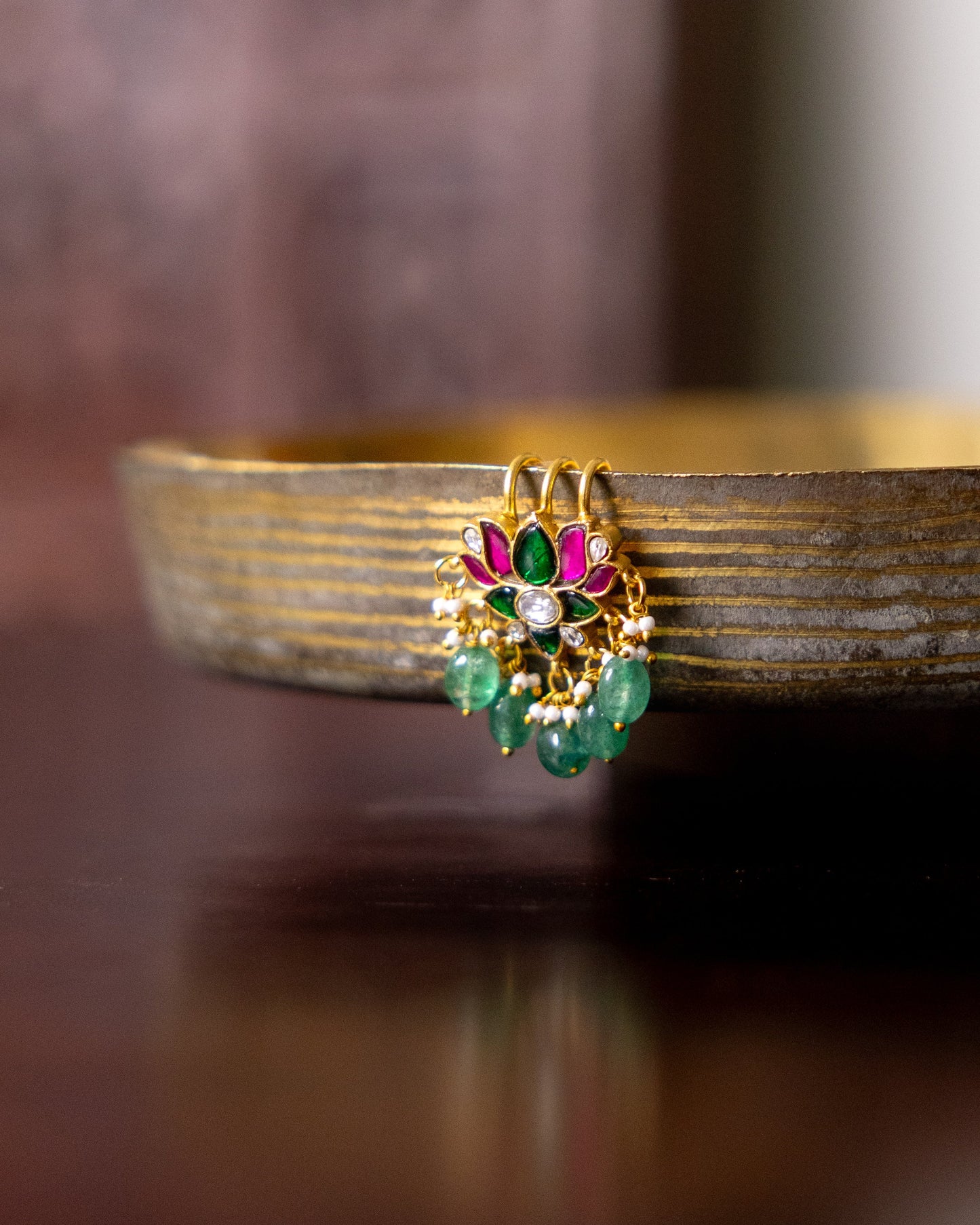 Handcrafted Floral Hair Pins – Jadau Kundan | Multi Colour | HA330