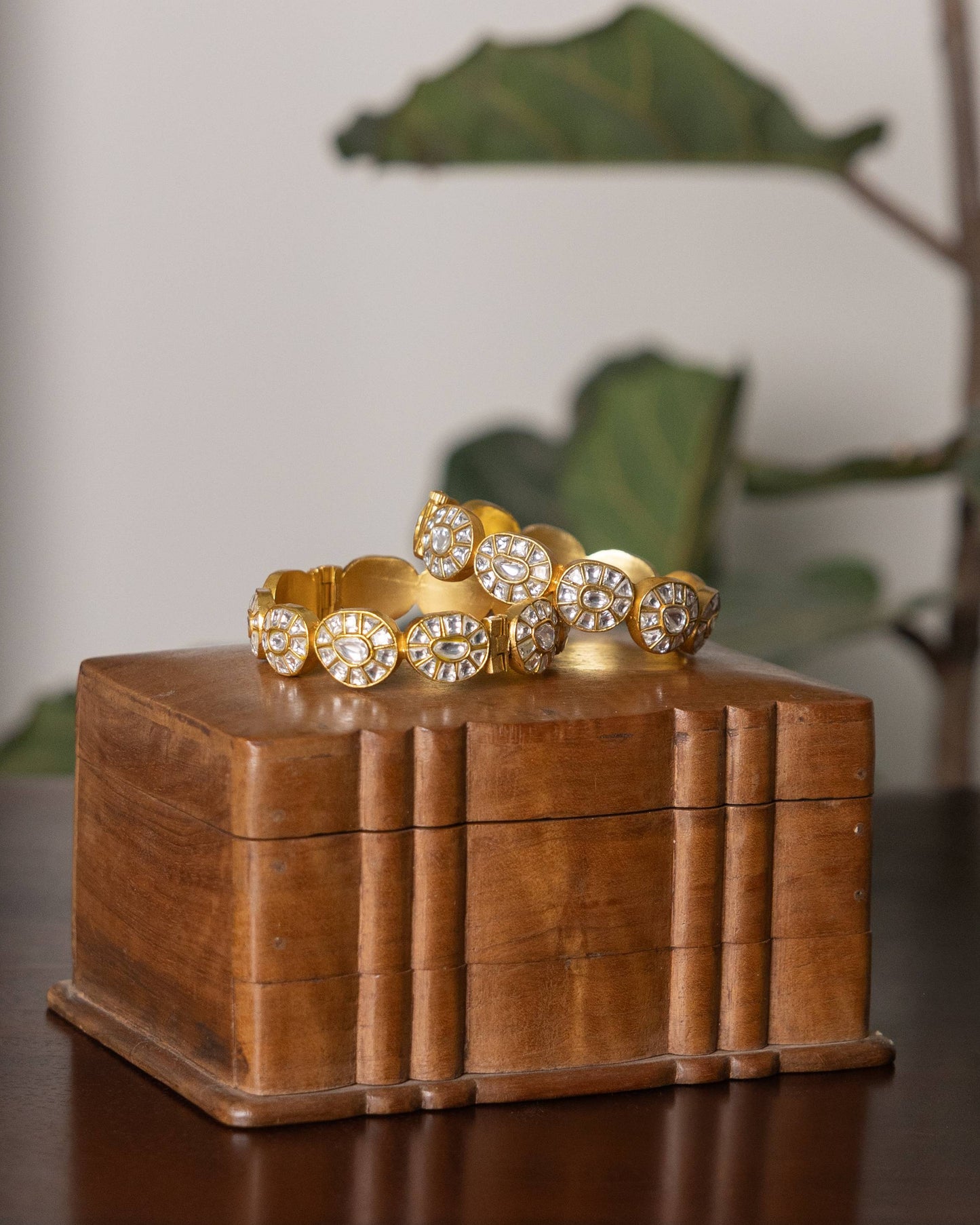 Jadau Kundan Gold Plated Bangles — White | BA093 | BA094 | BA095