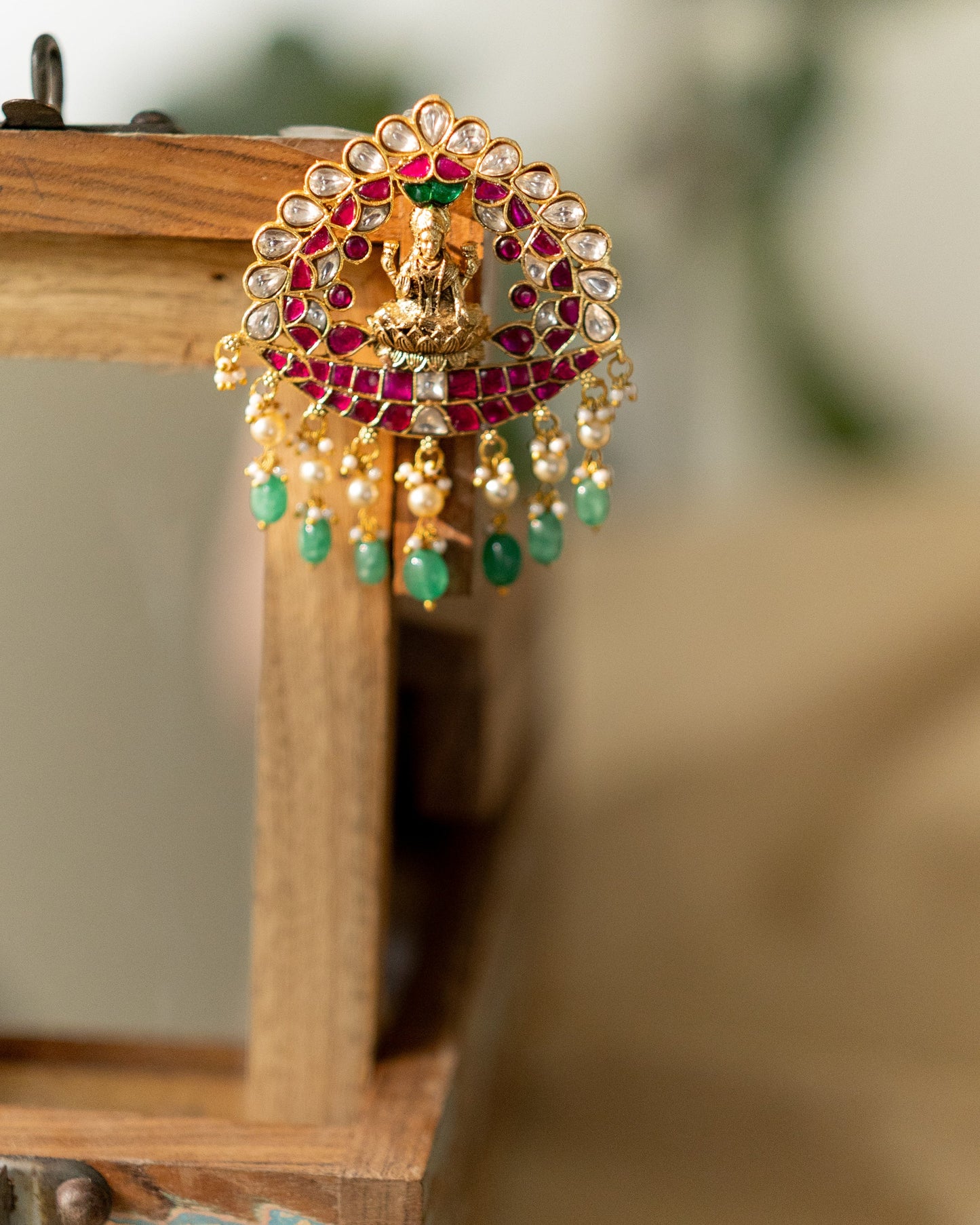 Antique Jadau Kundan Lakshmi Pendant | HA310