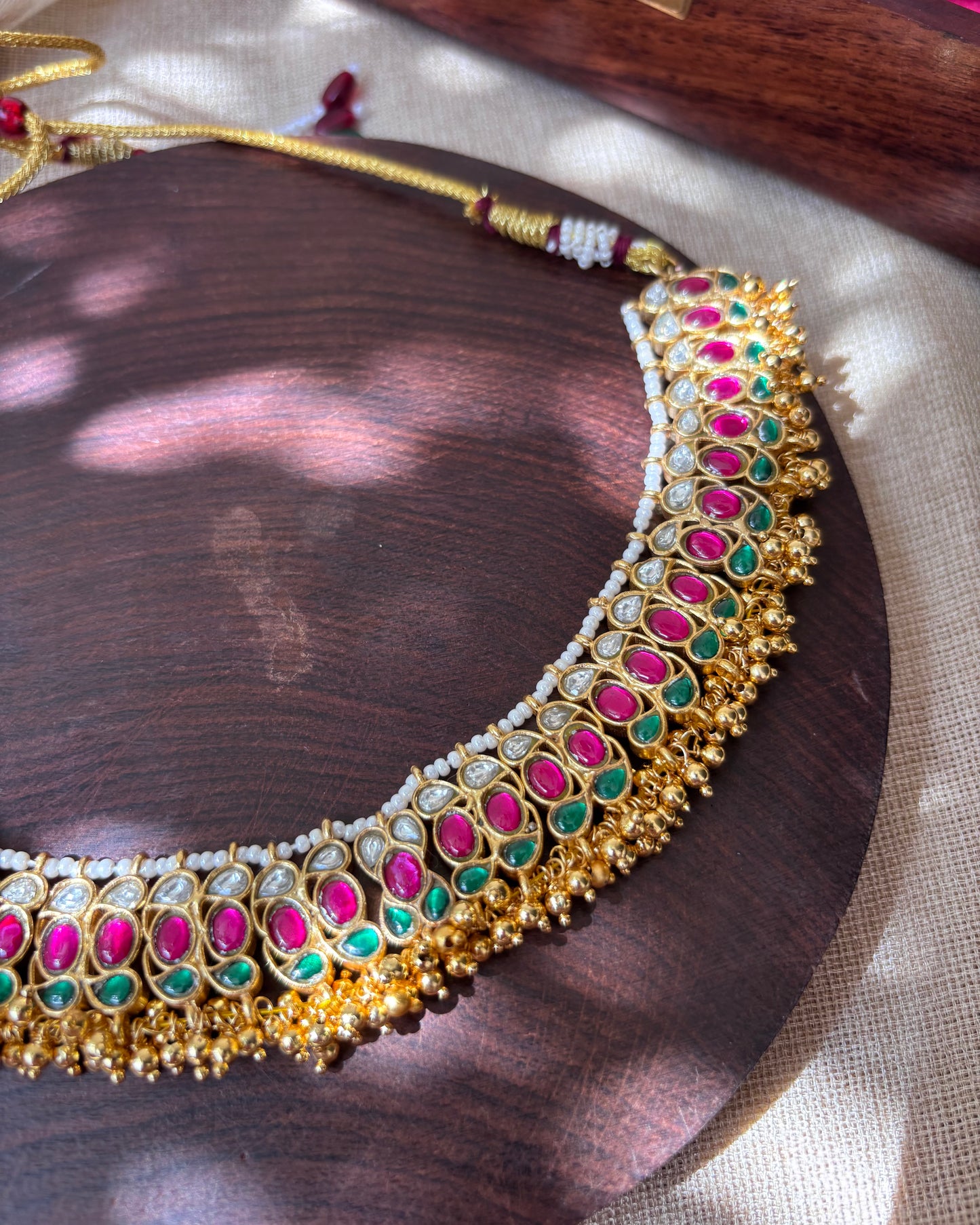 Multicolor Jadau Kundan Choker Necklace | NC074