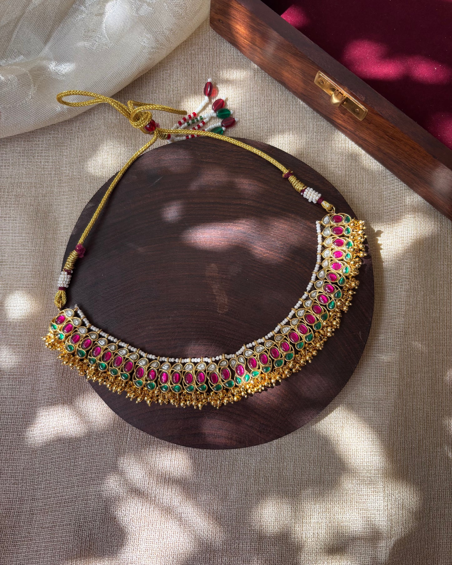 Multicolor Jadau Kundan Choker Necklace | NC074