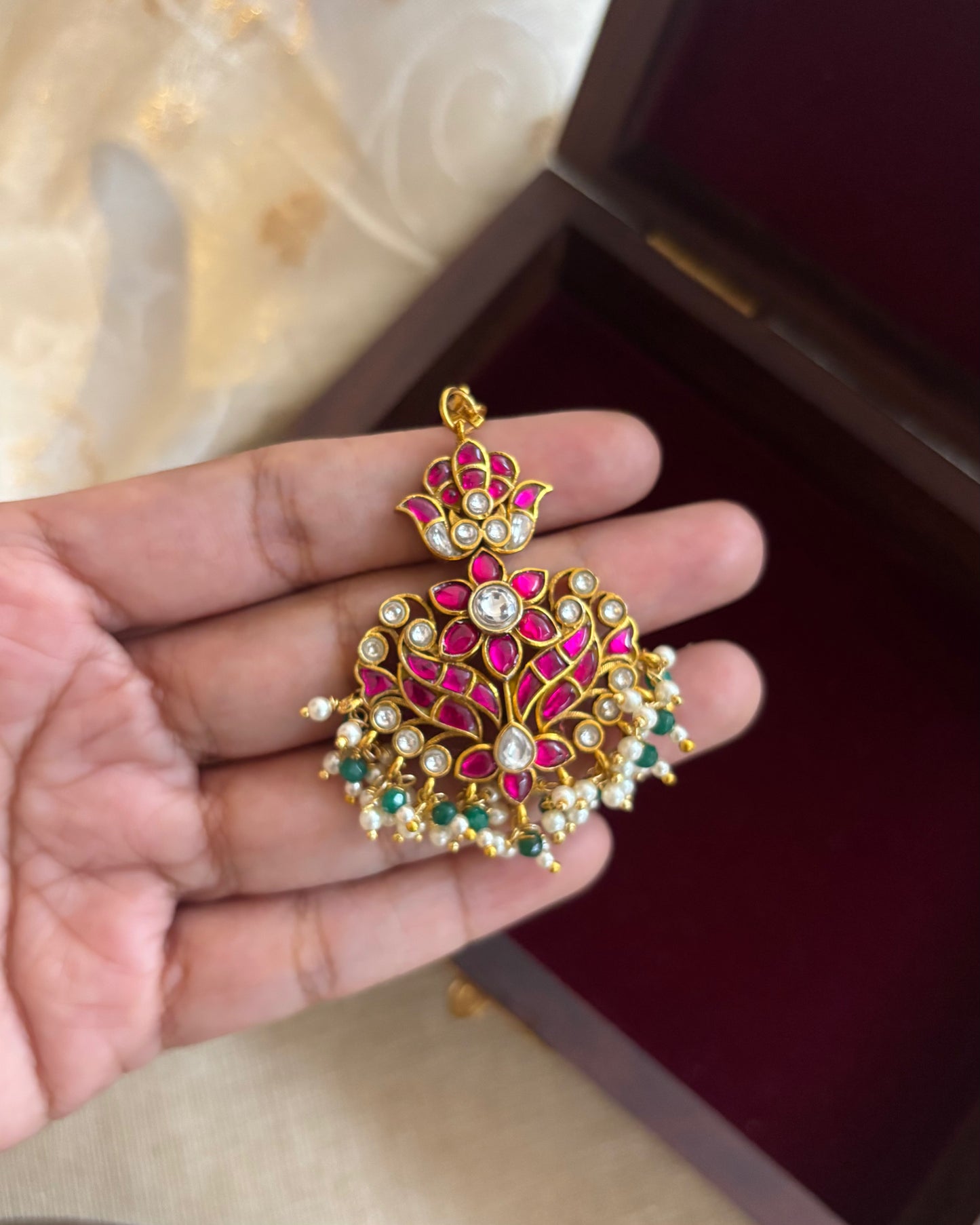 Jadau Kundan Gold-Plated Blossom Maang Tikka | MT141