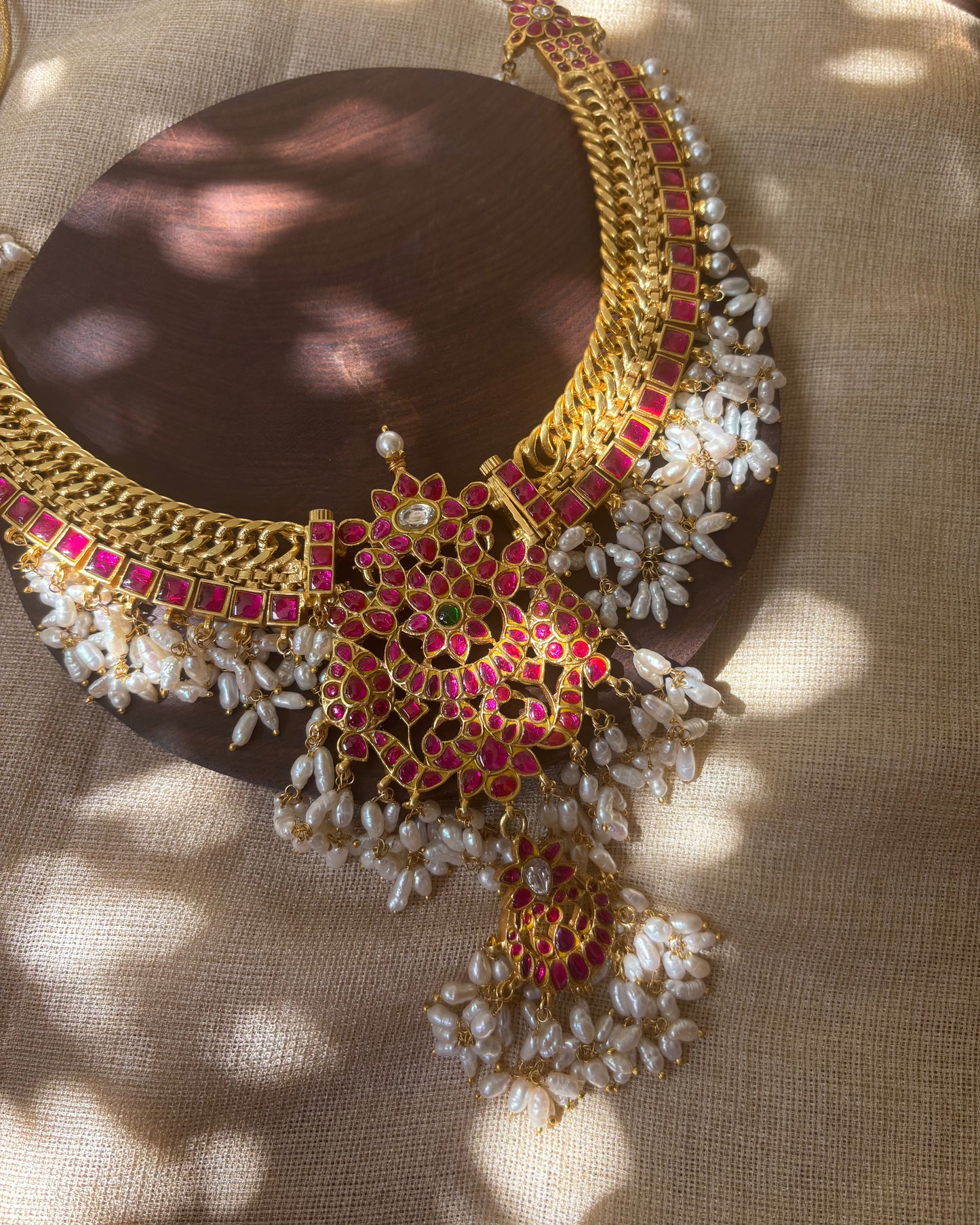 4-in-1 Jadau Kundan Guttapusalu Necklace with Removable Peacock Pendant | NC076