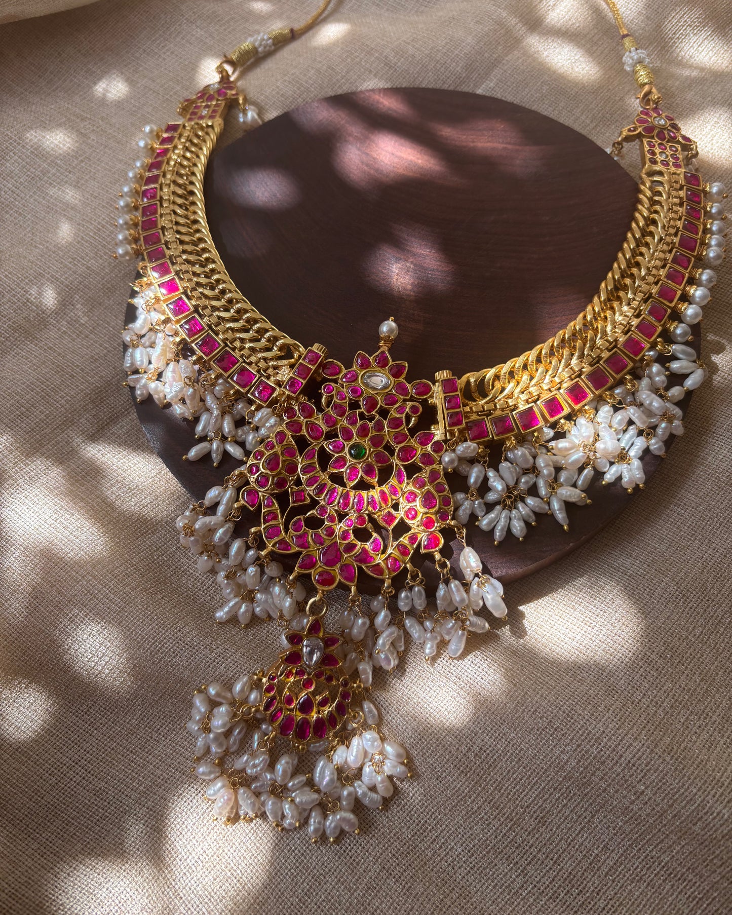 4-in-1 Jadau Kundan Guttapusalu Necklace with Removable Peacock Pendant | NC076