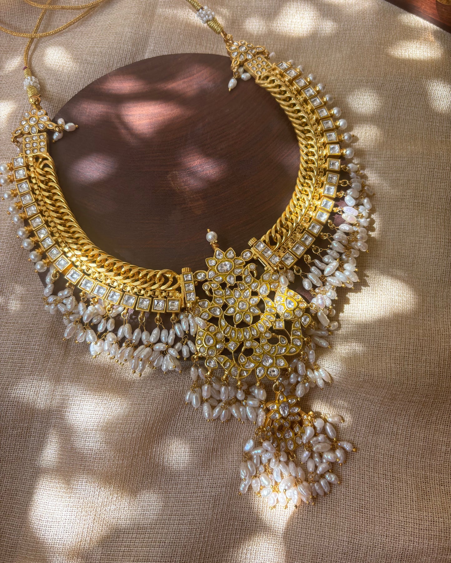 4-in-1 Jadau Kundan Guttapusalu Necklace with Removable Peacock Pendant | NC076
