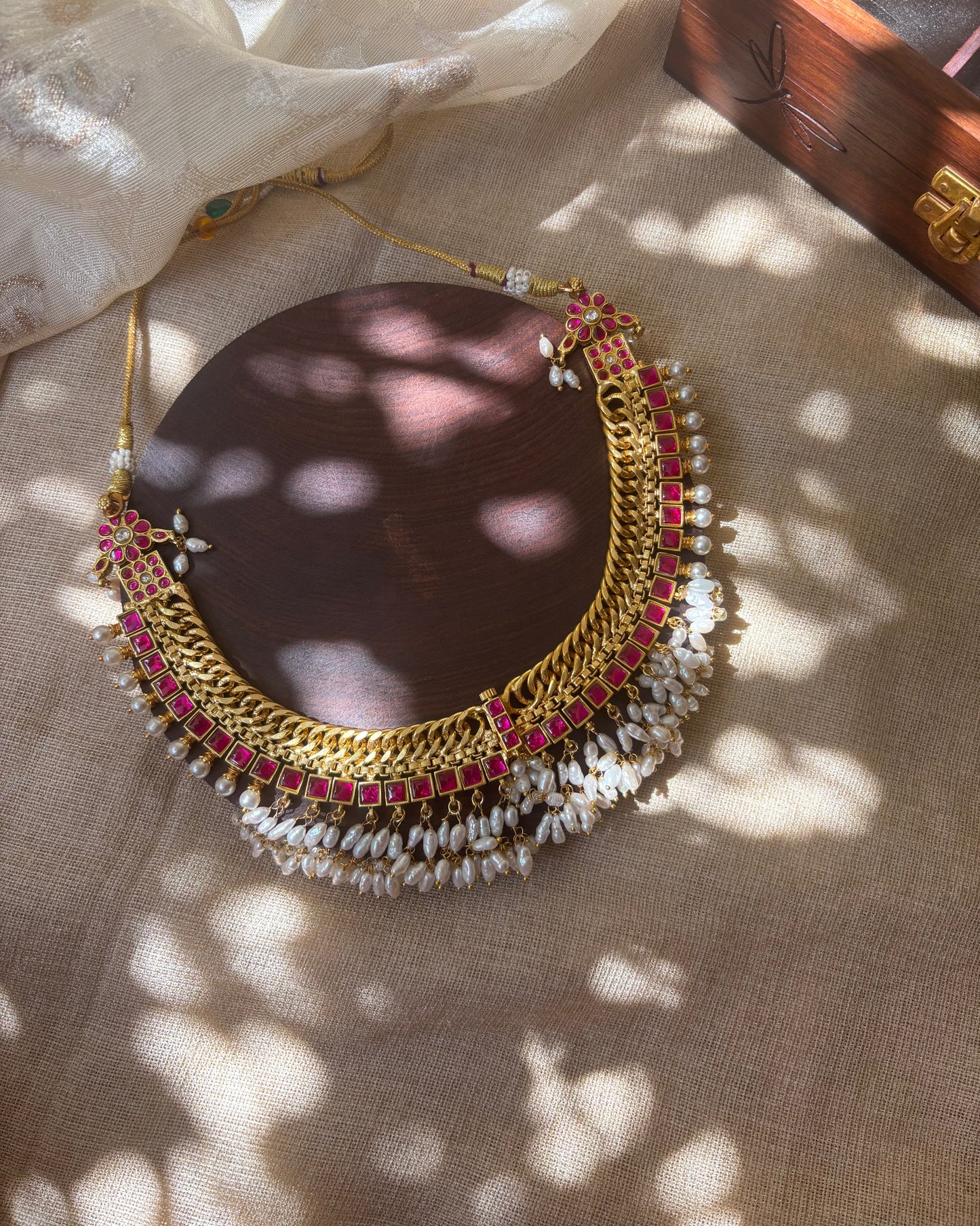 4-in-1 Jadau Kundan Guttapusalu Necklace with Removable Peacock Pendant | NC076