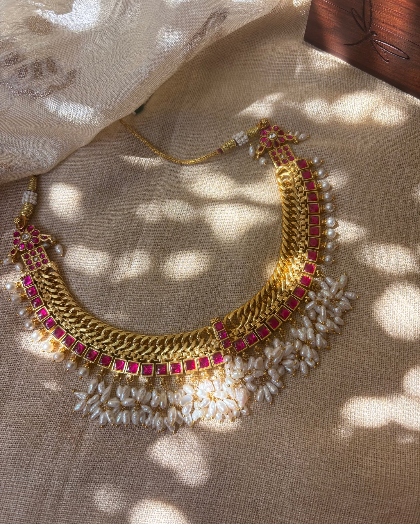 4-in-1 Jadau Kundan Guttapusalu Necklace with Removable Peacock Pendant | NC076