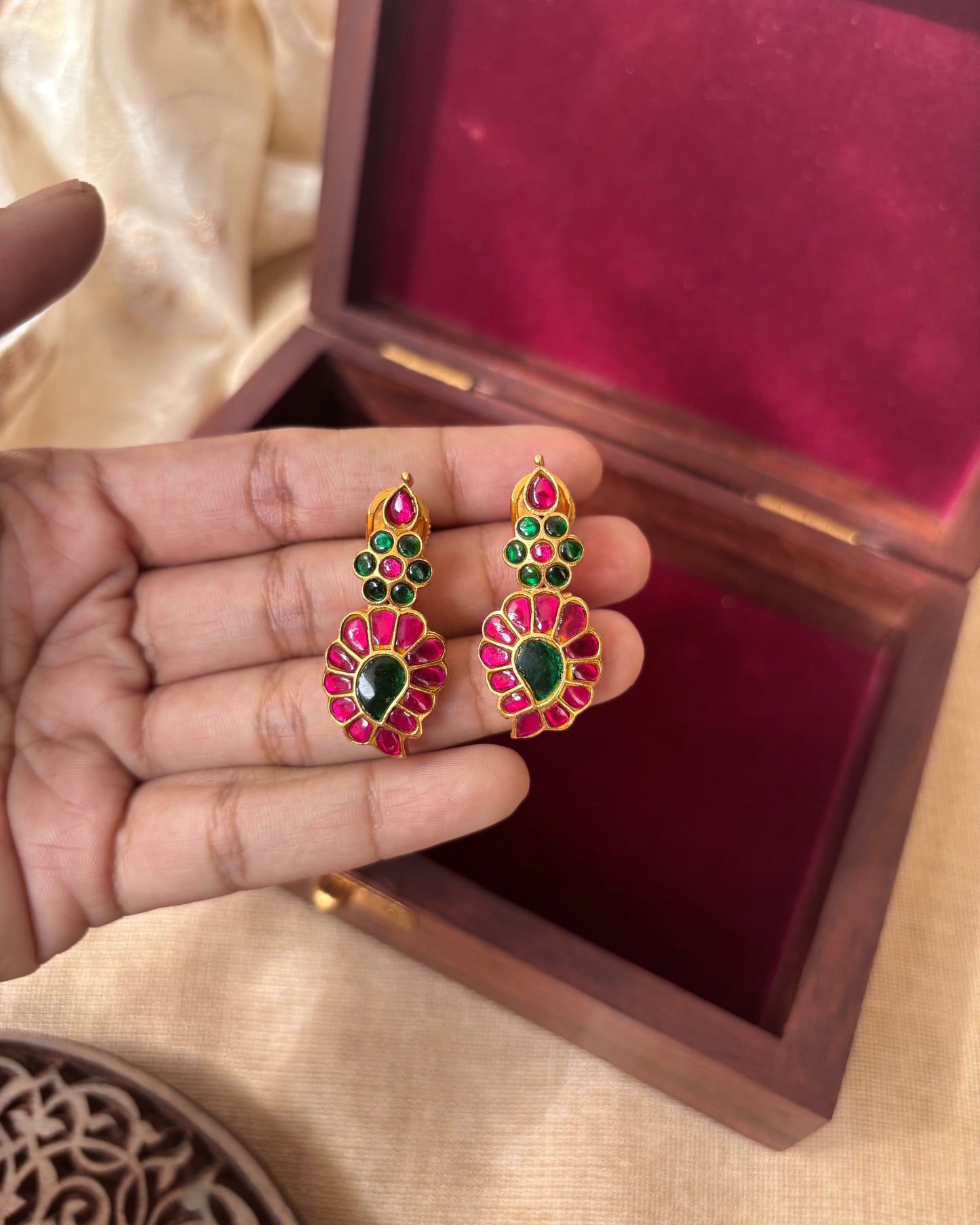 Multicolor Mango Floral Stud Earrings | ER051
