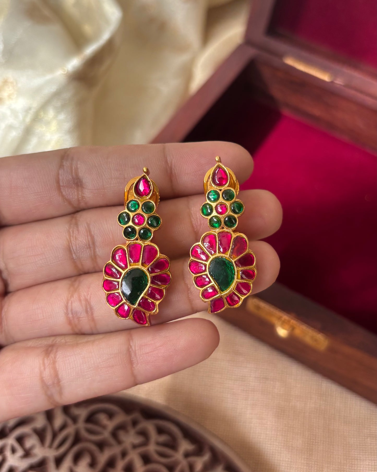 Multicolor Mango Floral Stud Earrings | ER051