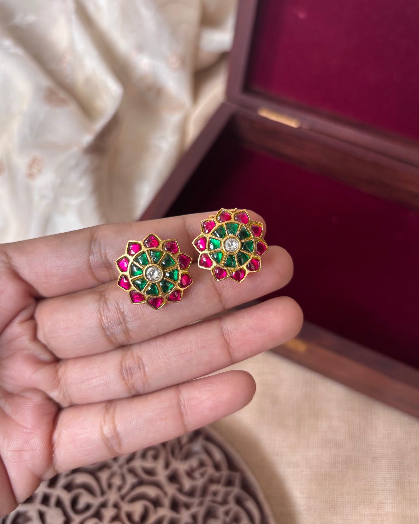 Multicolor Floral Stud Earrings | ER049