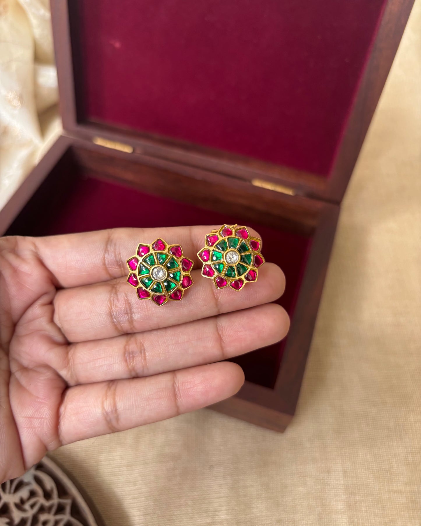 Multicolor Floral Stud Earrings | ER049