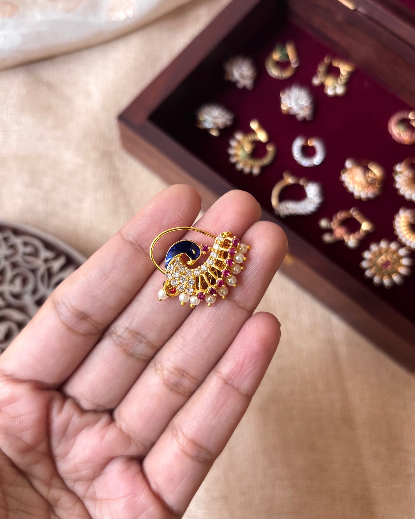 Peacock Statement Clip on Nosepin | NP017