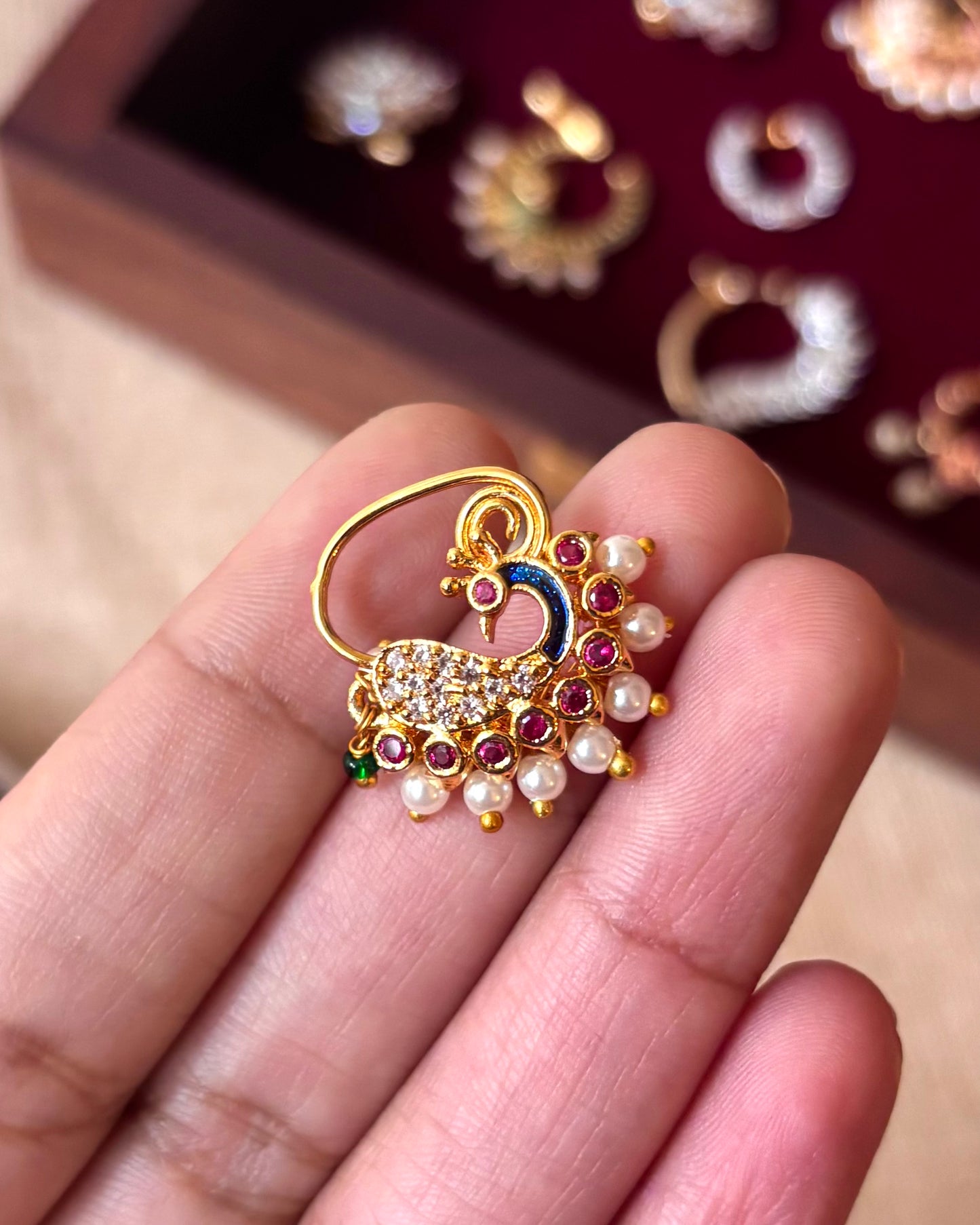 Peacock Statement Clip on Nosepin | NP018