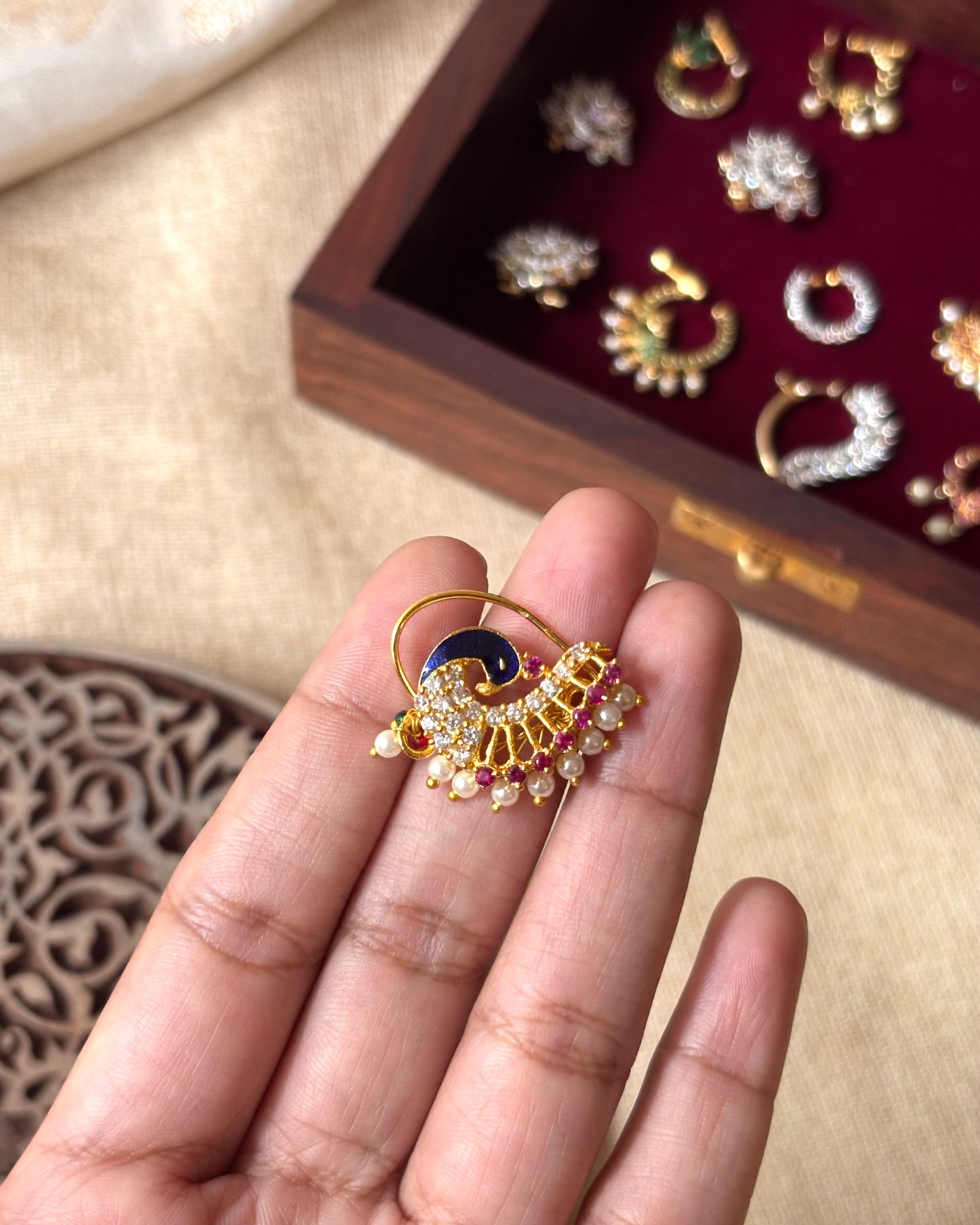 Peacock Statement Clip on Nosepin | NP017