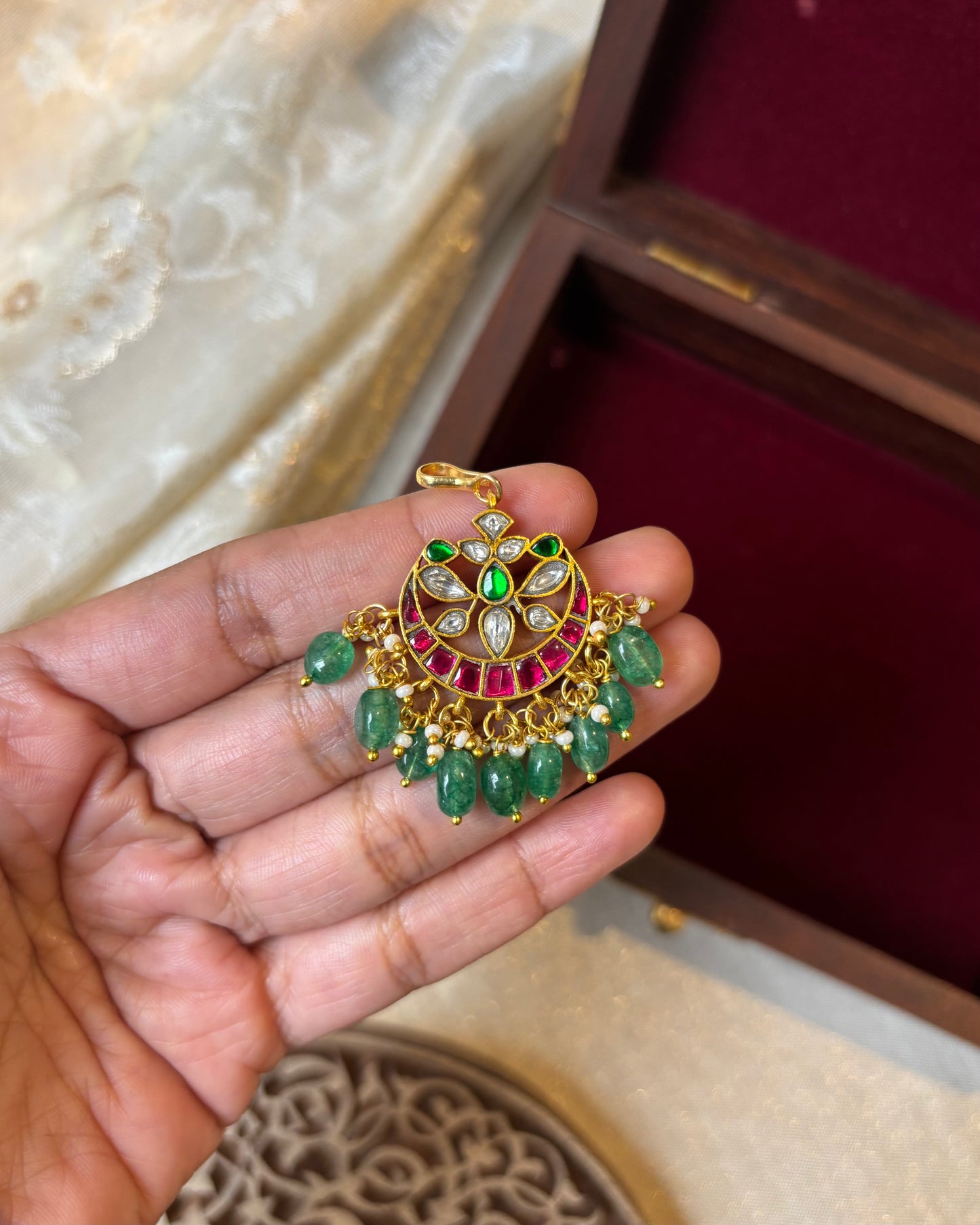 Floral Jadau Kundan Maang Tikka | MT153