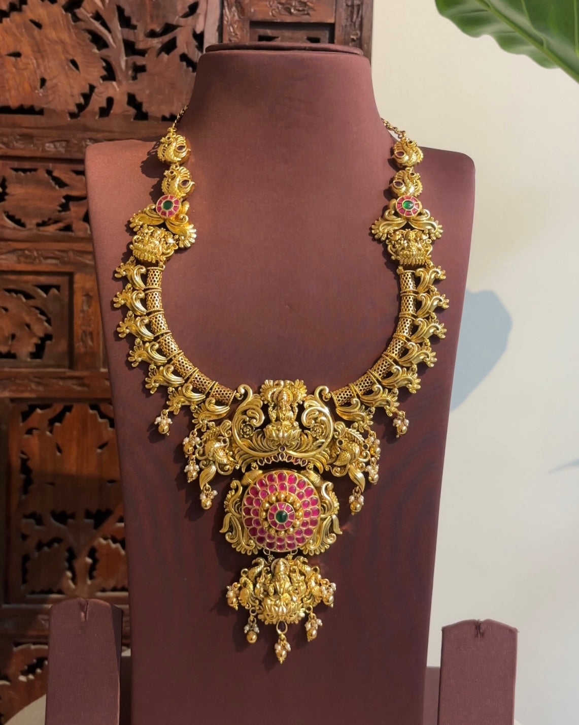 Antique Lakshmi Necklace Set - Statement Piece | NC268