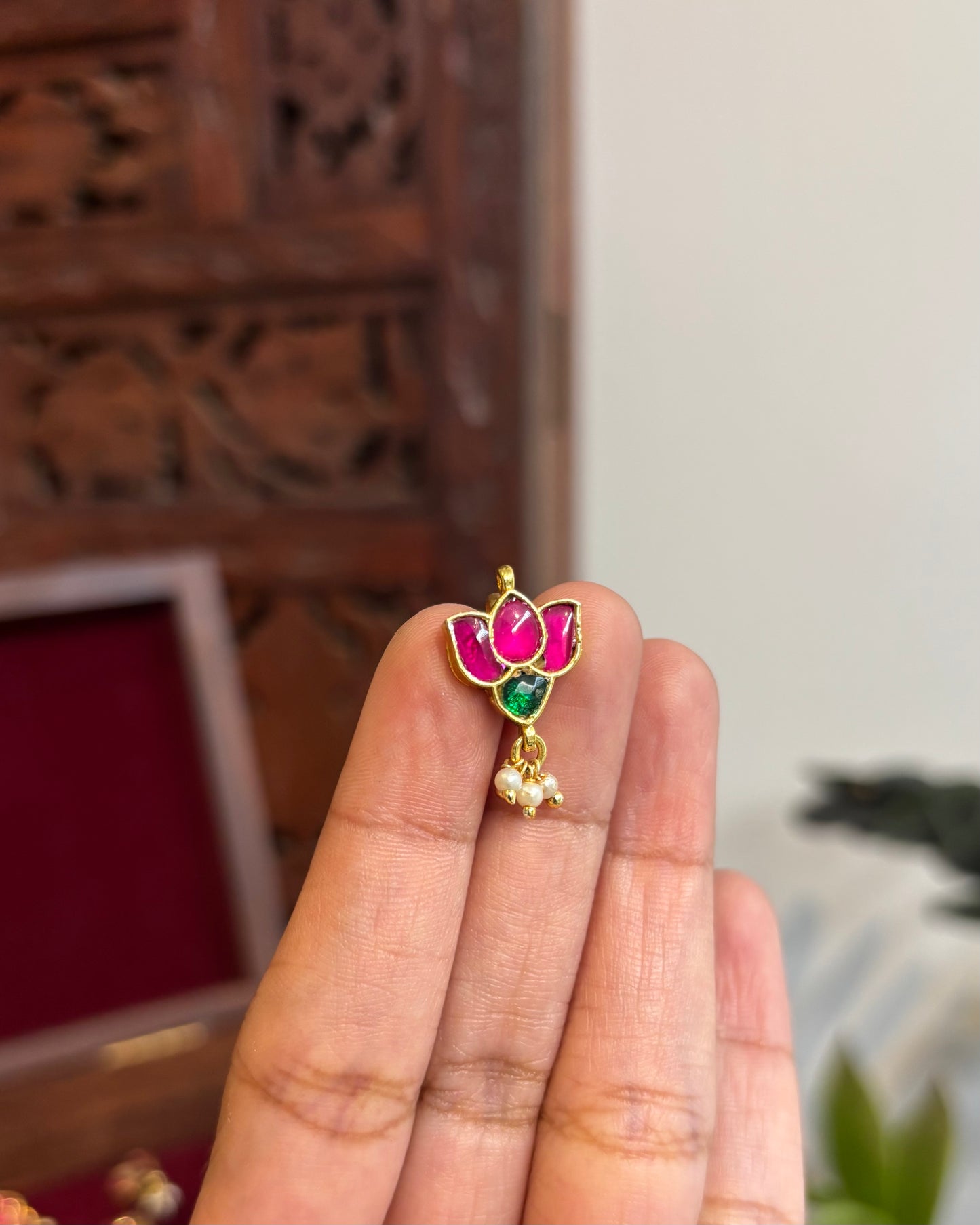 Lotus Multicolor Minimal Floral Clip On Nosepin | NP087