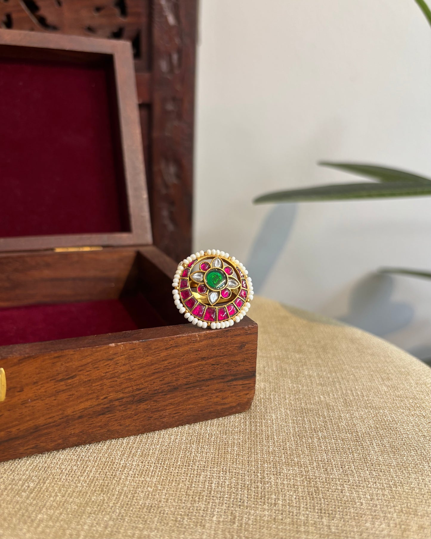 Jadau Kundan Adjustable Rings| Multi Colour | RG007