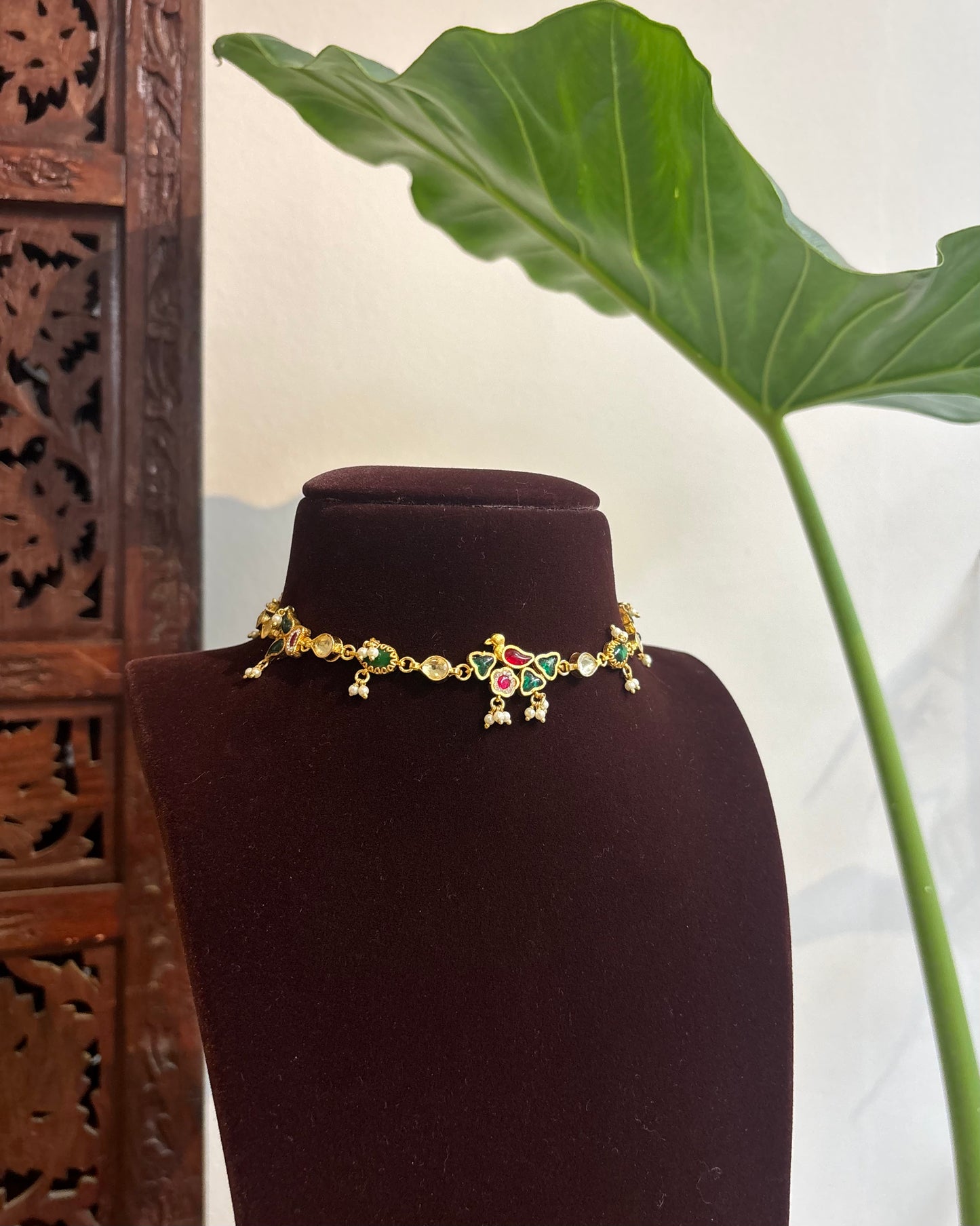 Festive Bird Kundan Choker | Multifunctional Statement Jewellery| NC272
