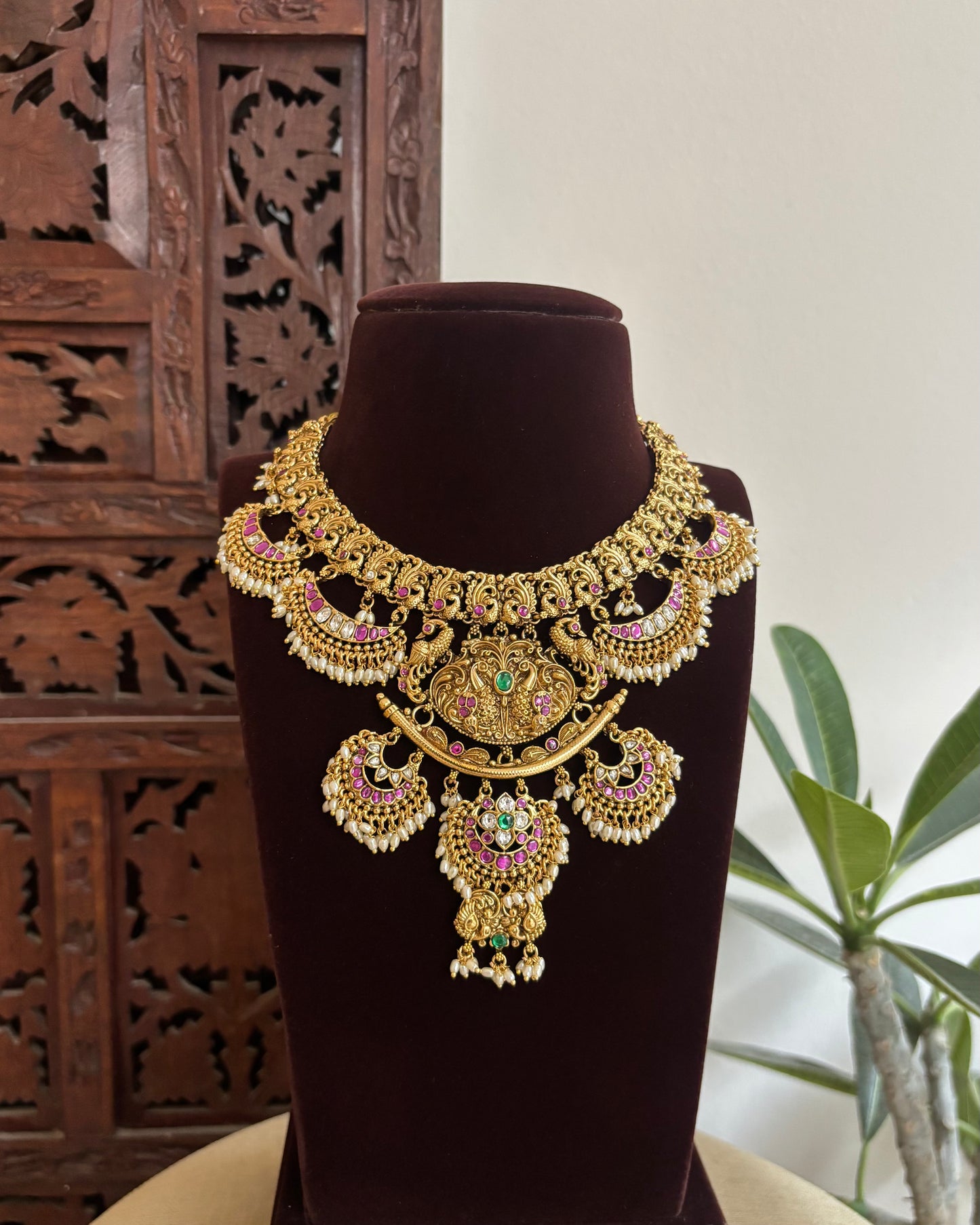 Jadau Kundan Peacock Floral Necklace | NC518