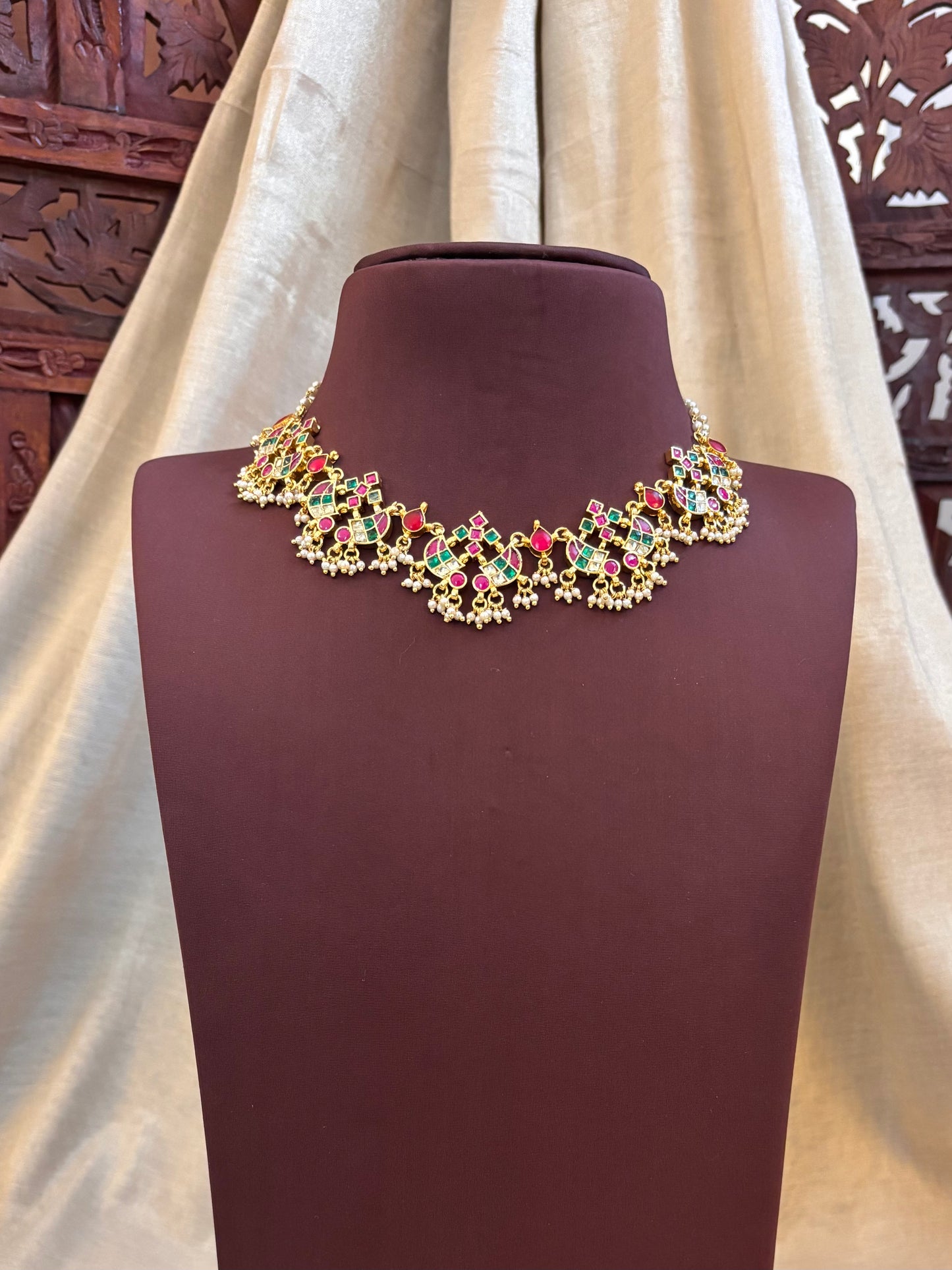 Intricate Floral Jadau Kundan Necklace | NC089