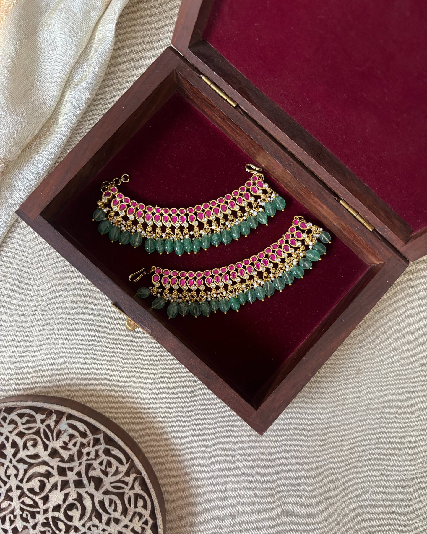 Floral Multicolor Kundan Ear Chain | EC191