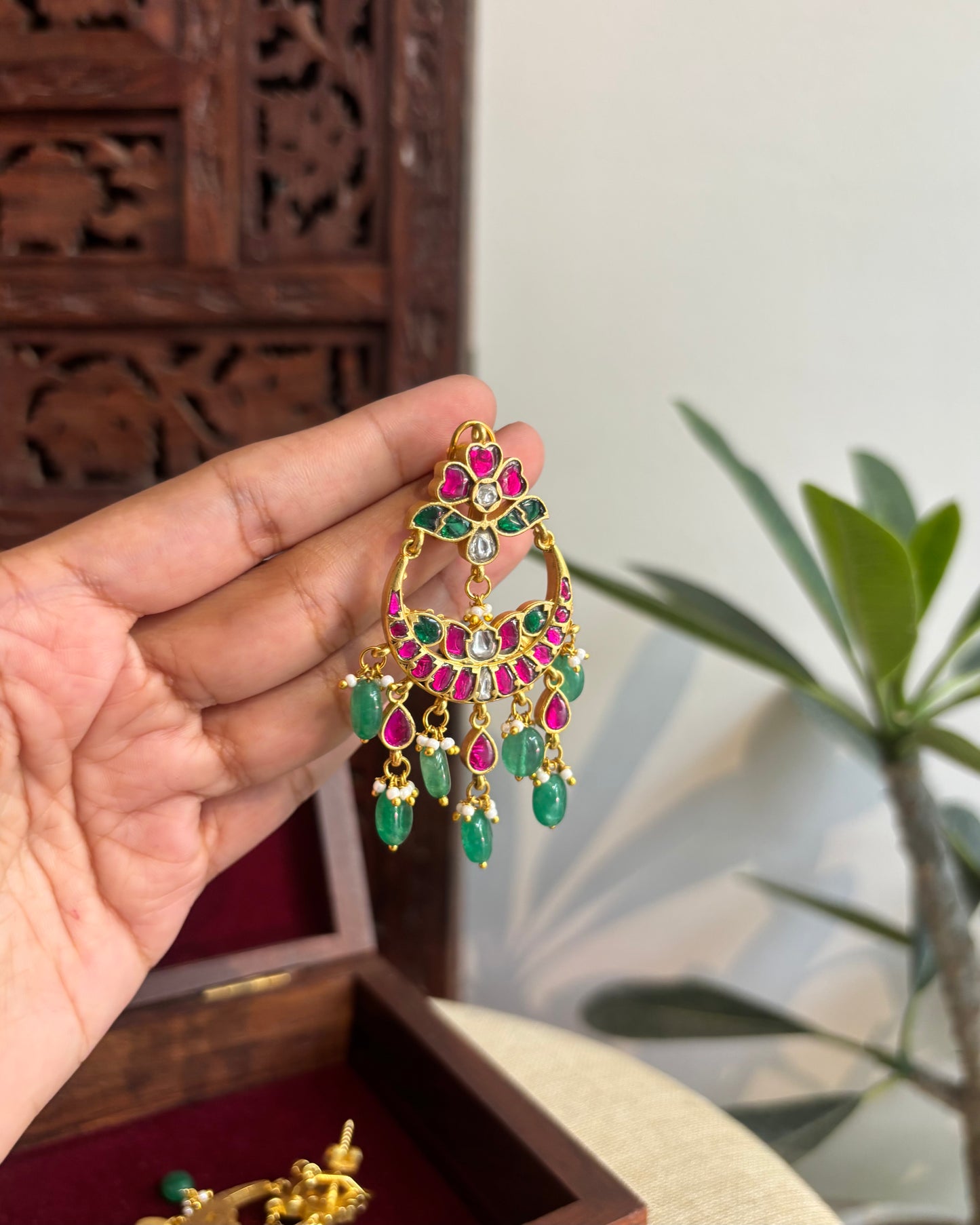Floral Multicolor Jadau Kundan Earrings | ER335