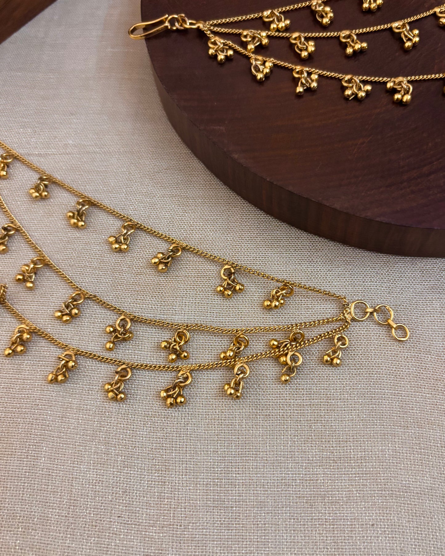 Three-Layer Minimal Antique Ear Chain | EC050