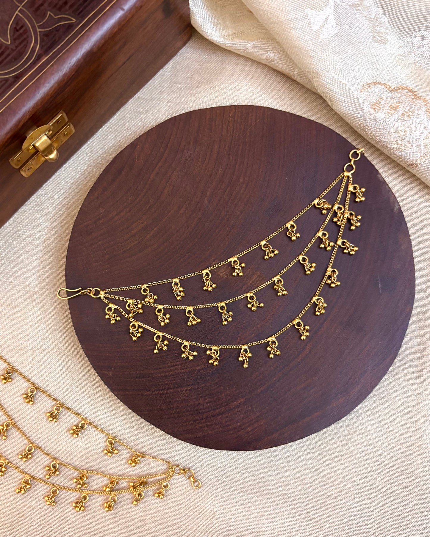 Three-Layer Minimal Antique Ear Chain | EC050